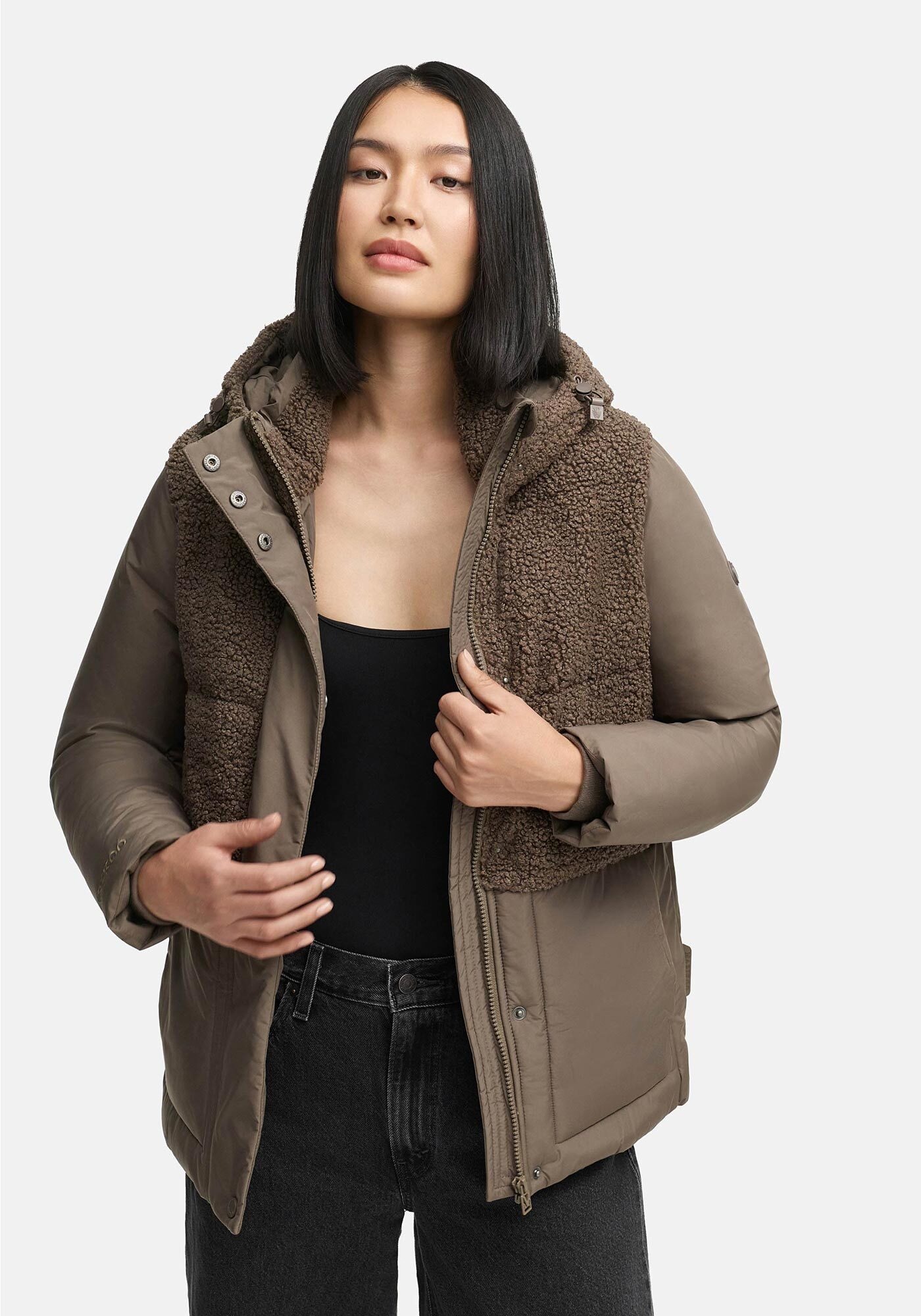Marikoo Winterjacke "Sheeta", Kombination aus Teddyfleece und glattem Mater günstig online kaufen