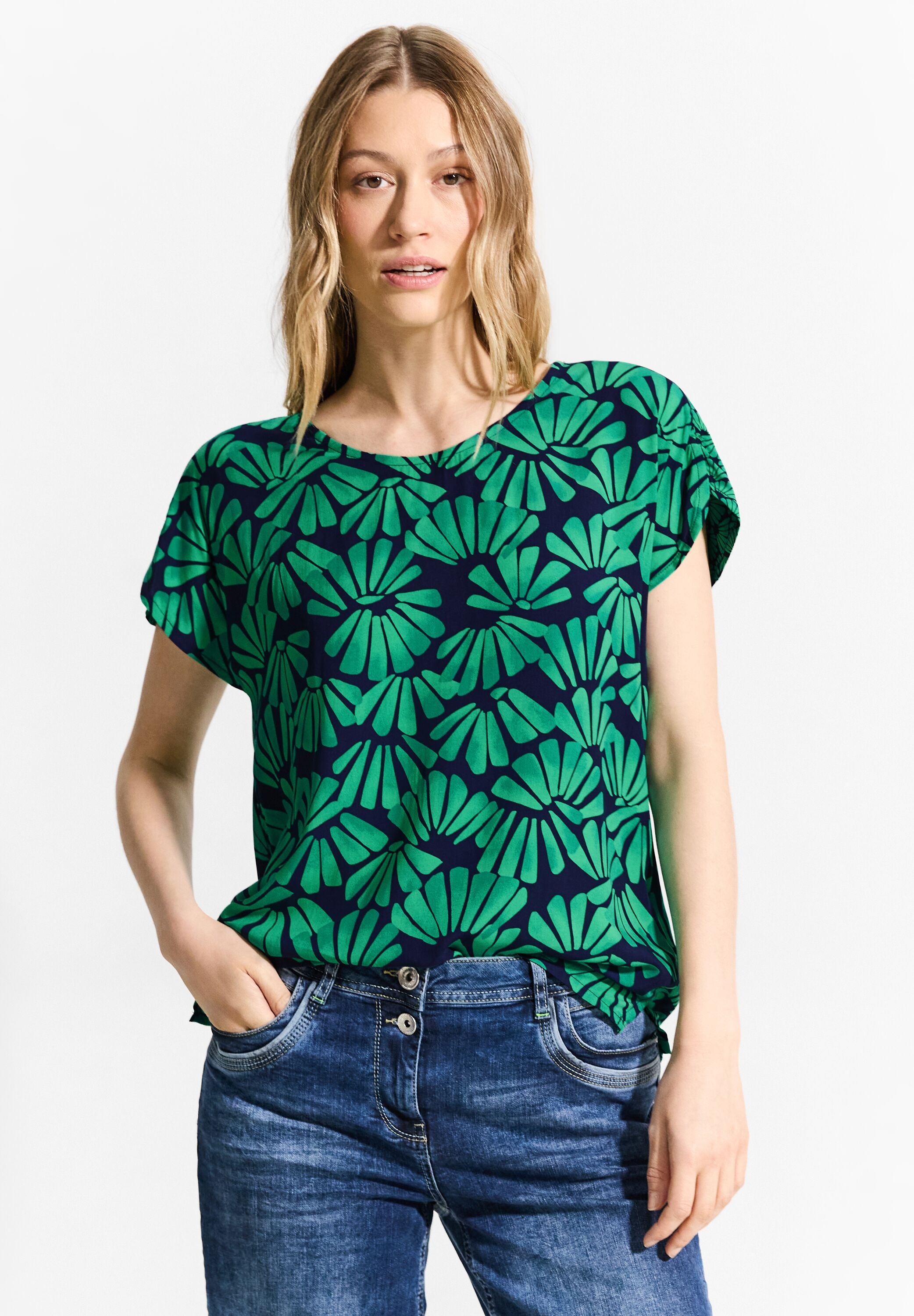 Cecil Kurzarmbluse su All-Over Print