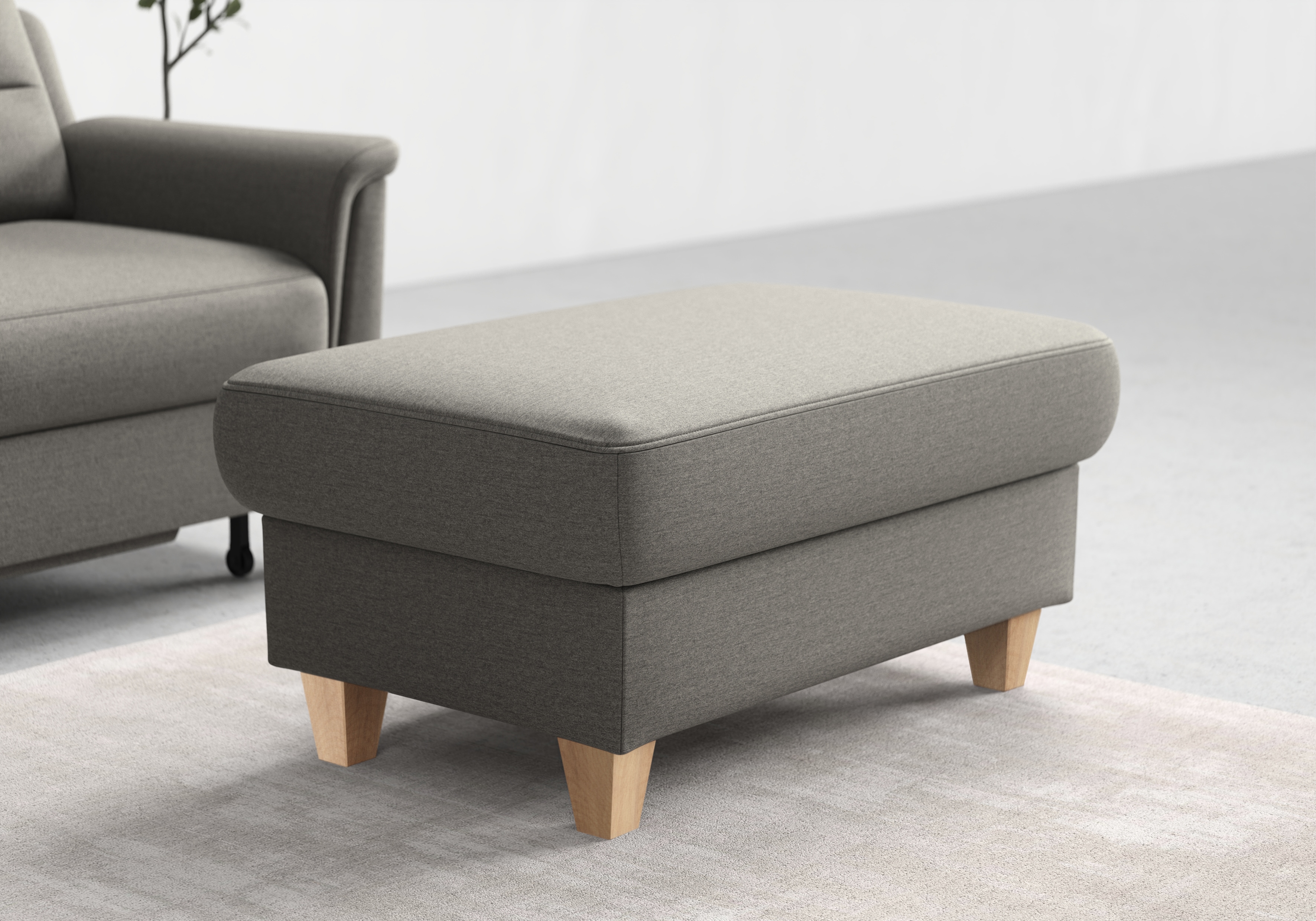 sit&more Stauraumhocker "Farö" mit Stauraum und Federkern und naturfarbenen Füßen