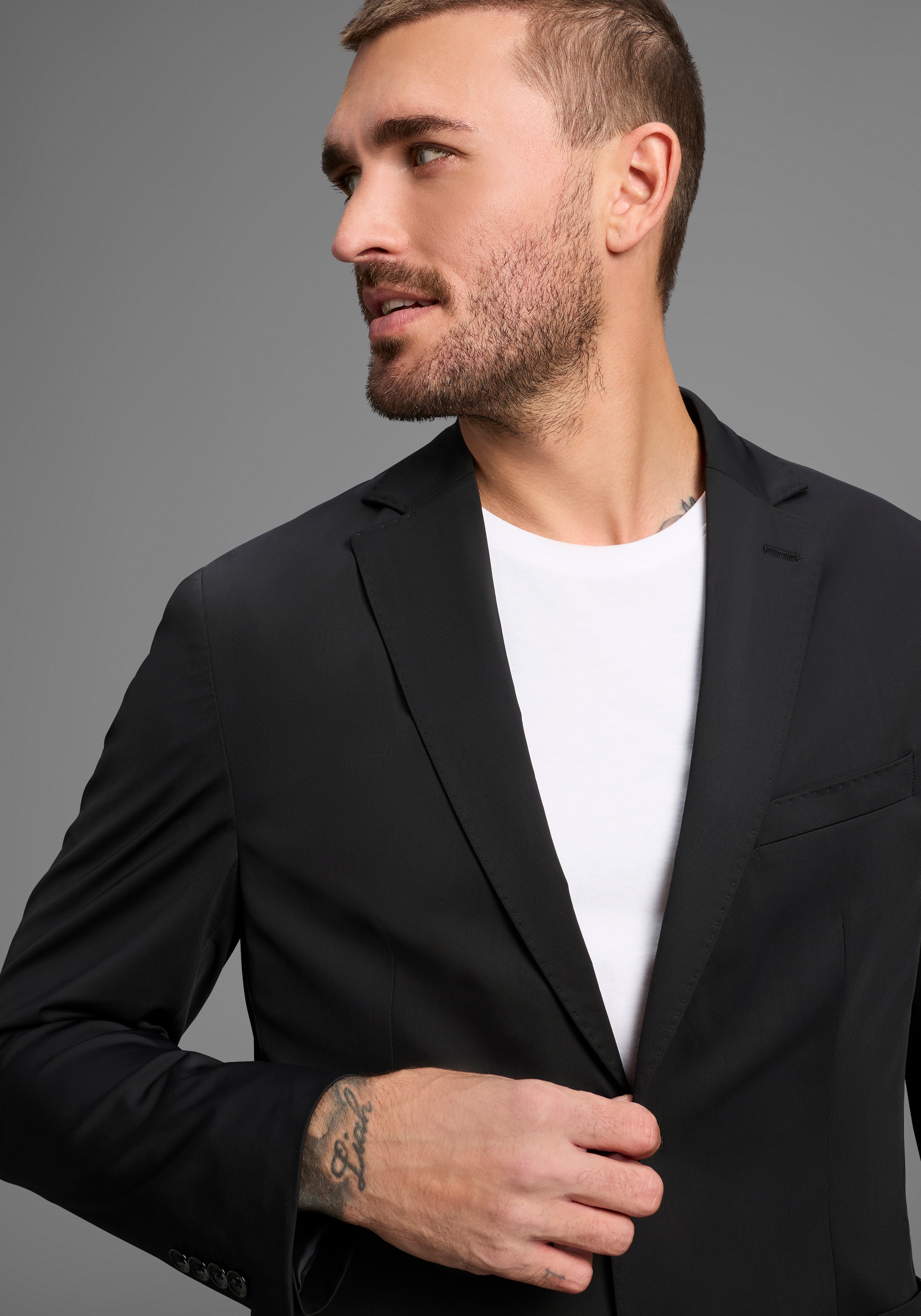 Thumbnail - Bruno Banani Anzug "Packable Suit, Anzug" Sakko & Hose, slim fit perfekt für Reisen immer Top gestylt ohne Knitterfalten