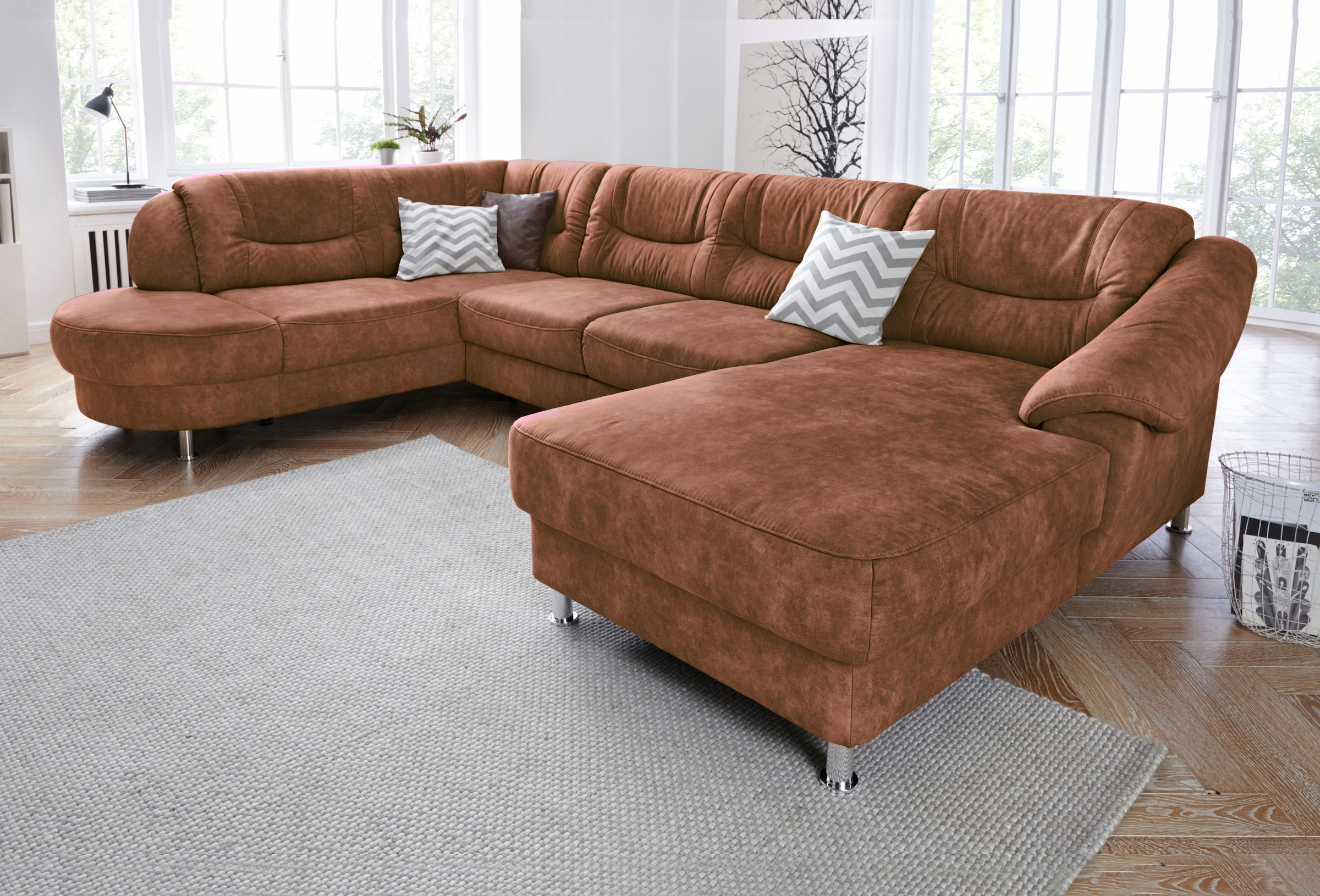 sit&more Wohnlandschaft "Salsa U-Form" mit Federkern, wahlweise mit Schlaffunktion