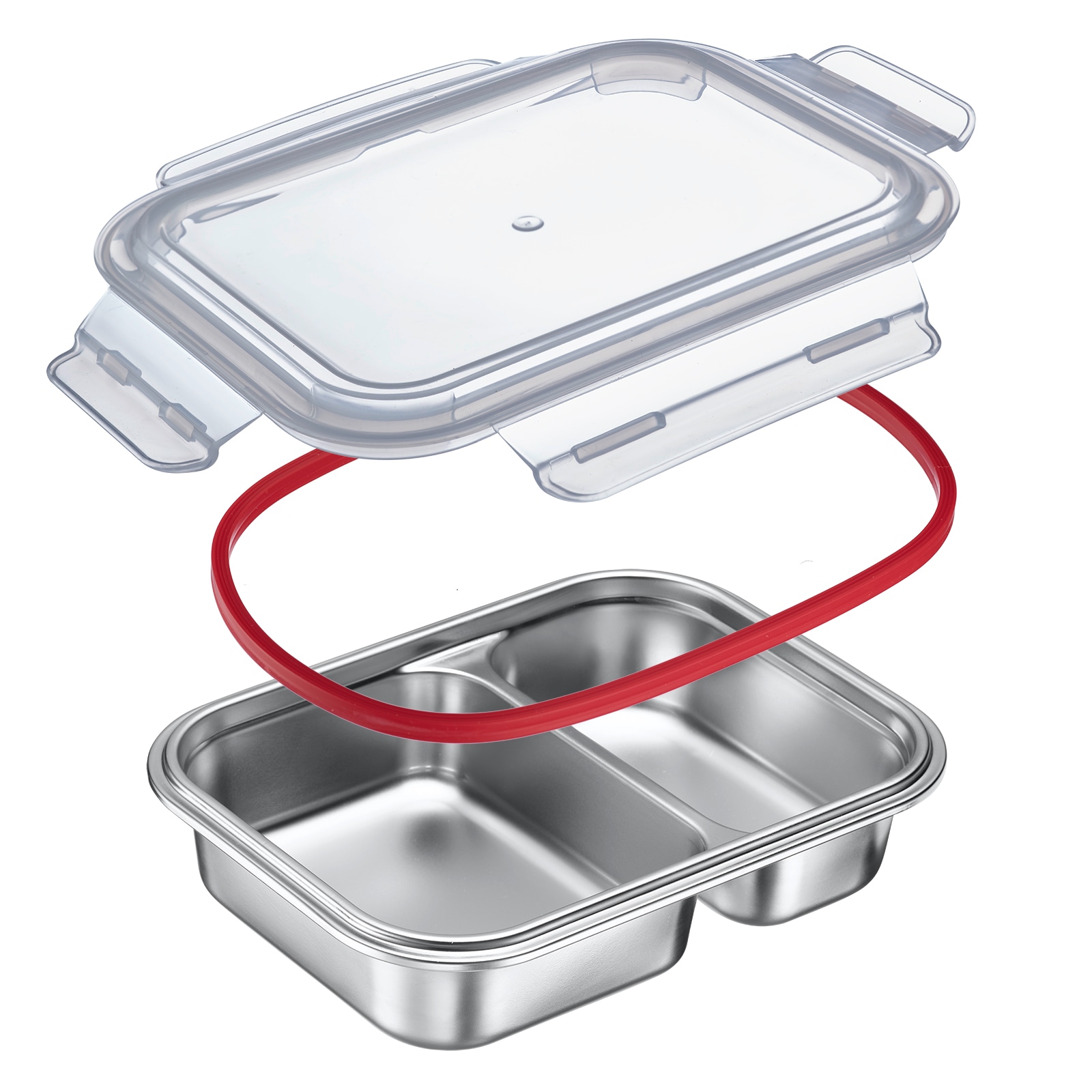 WESTMARK Lunchbox »Edelstahl Lunch Box/ Frischhaltedose, geteilt, 450 + 280 ml«, (1 tlg.), auslaufsichere Brotdose – mikrowellen- & ofenfest