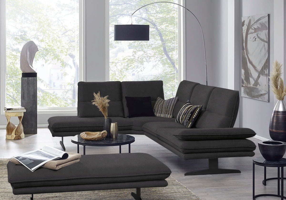 W.SCHILLIG Ecksofa »broadway, Designsofa, toller Sitzkomfort, zeitlos, elegant, L-Form«, Sitztiefenverstellung, Kopfteil- & Seitenteilverstellung, Breite 284cm
