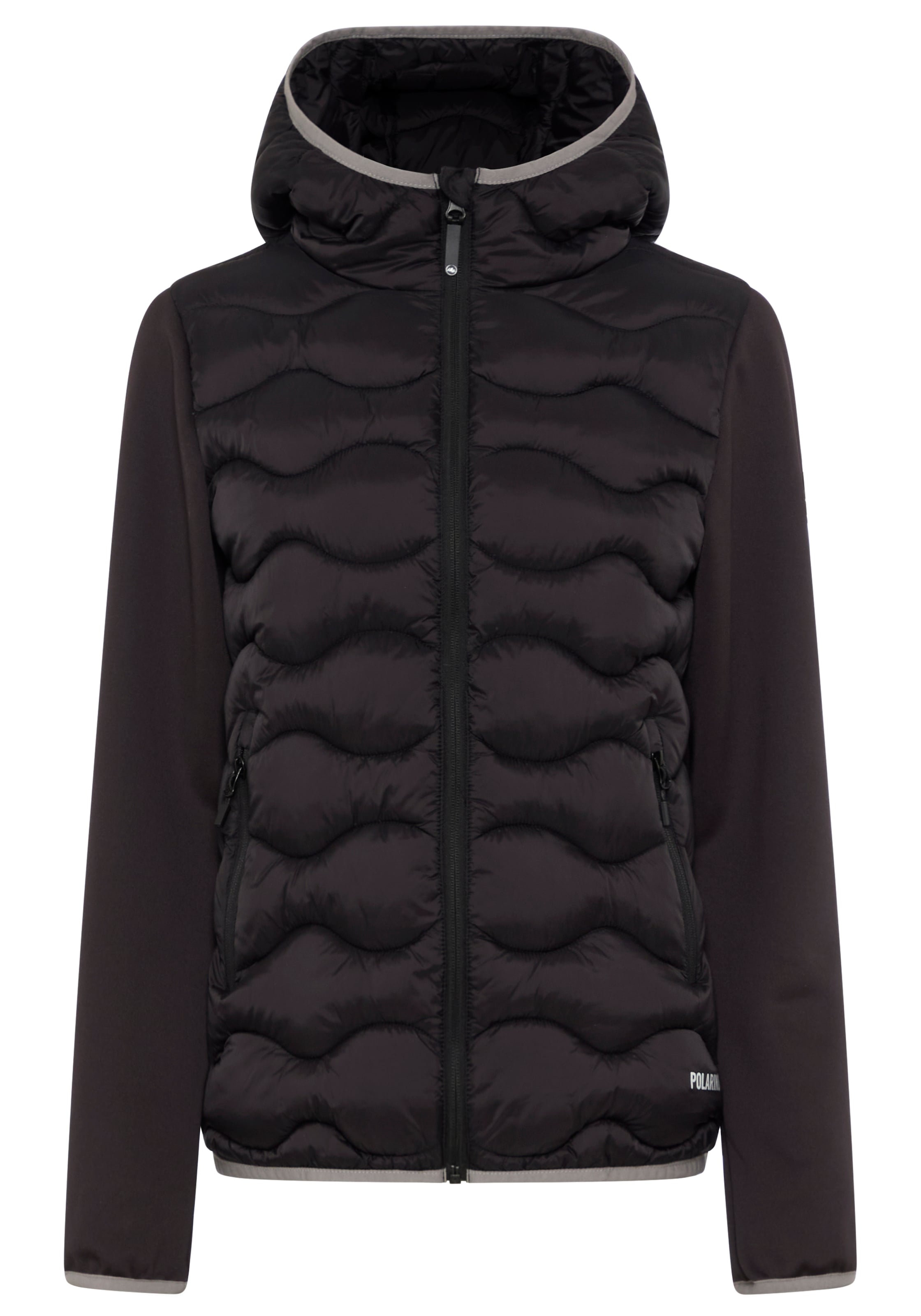 Polarino Hybridjacke mit Kapuze Übergangsjacke aus modernem Materialmix mit Kapuze