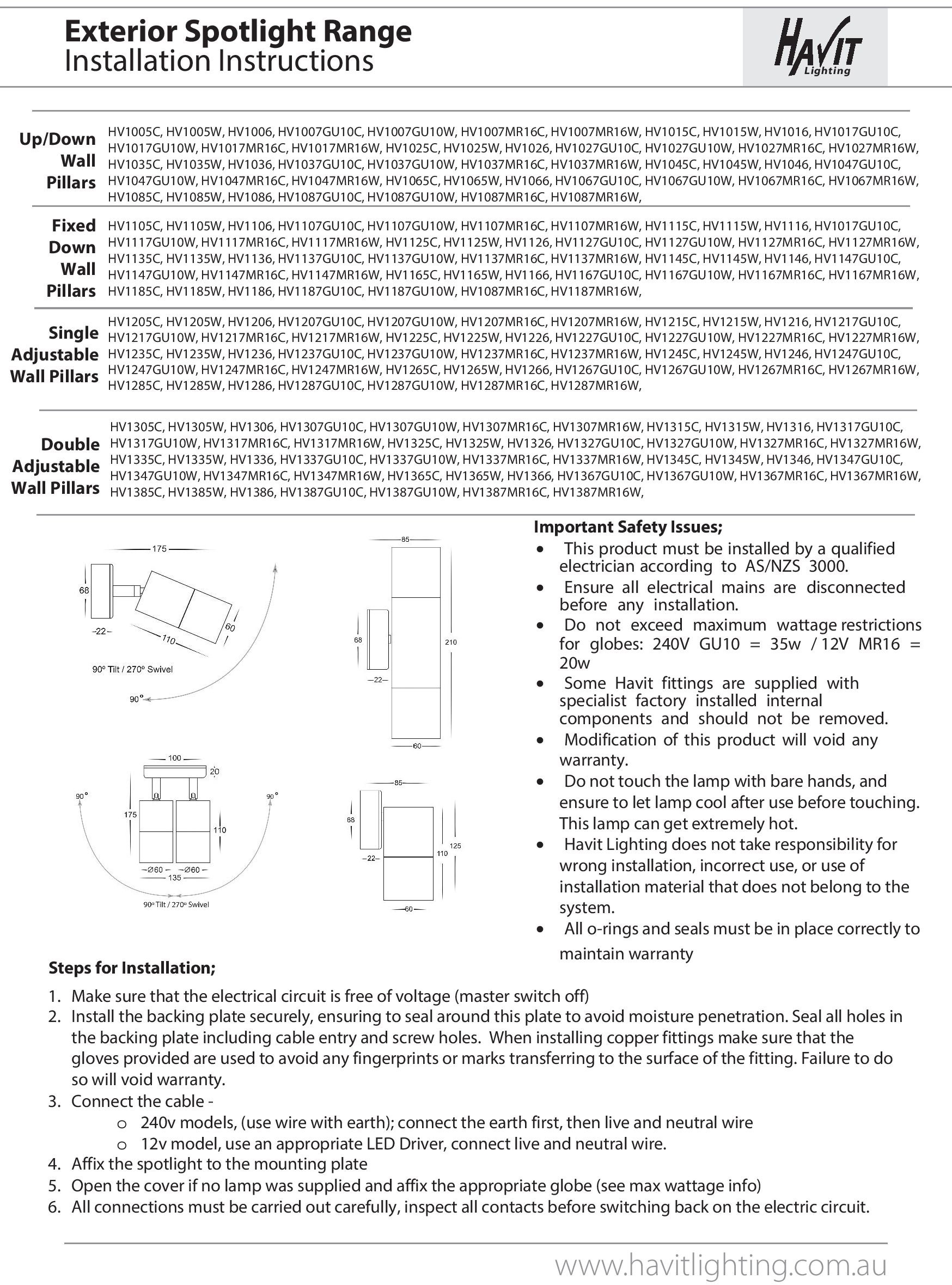 Havit Lighting Wandleuchte »TIVAH«, 1 flammig, Leuchtmittel GU10 | ohne Leuchtmittel