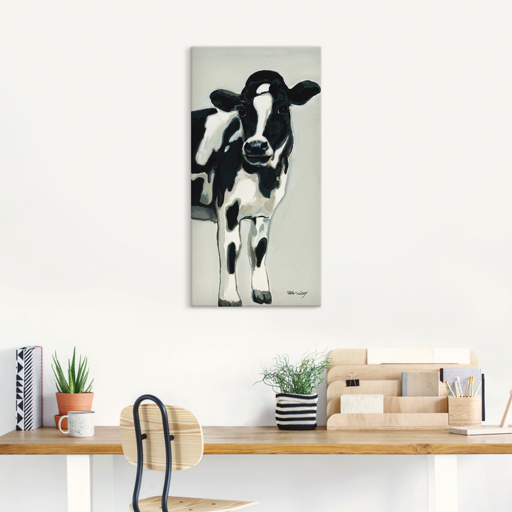 Artland Wandbild "Kuh" Haustiere 1 Stk. tlg. auf Holzrahmen gespannt günstig online kaufen