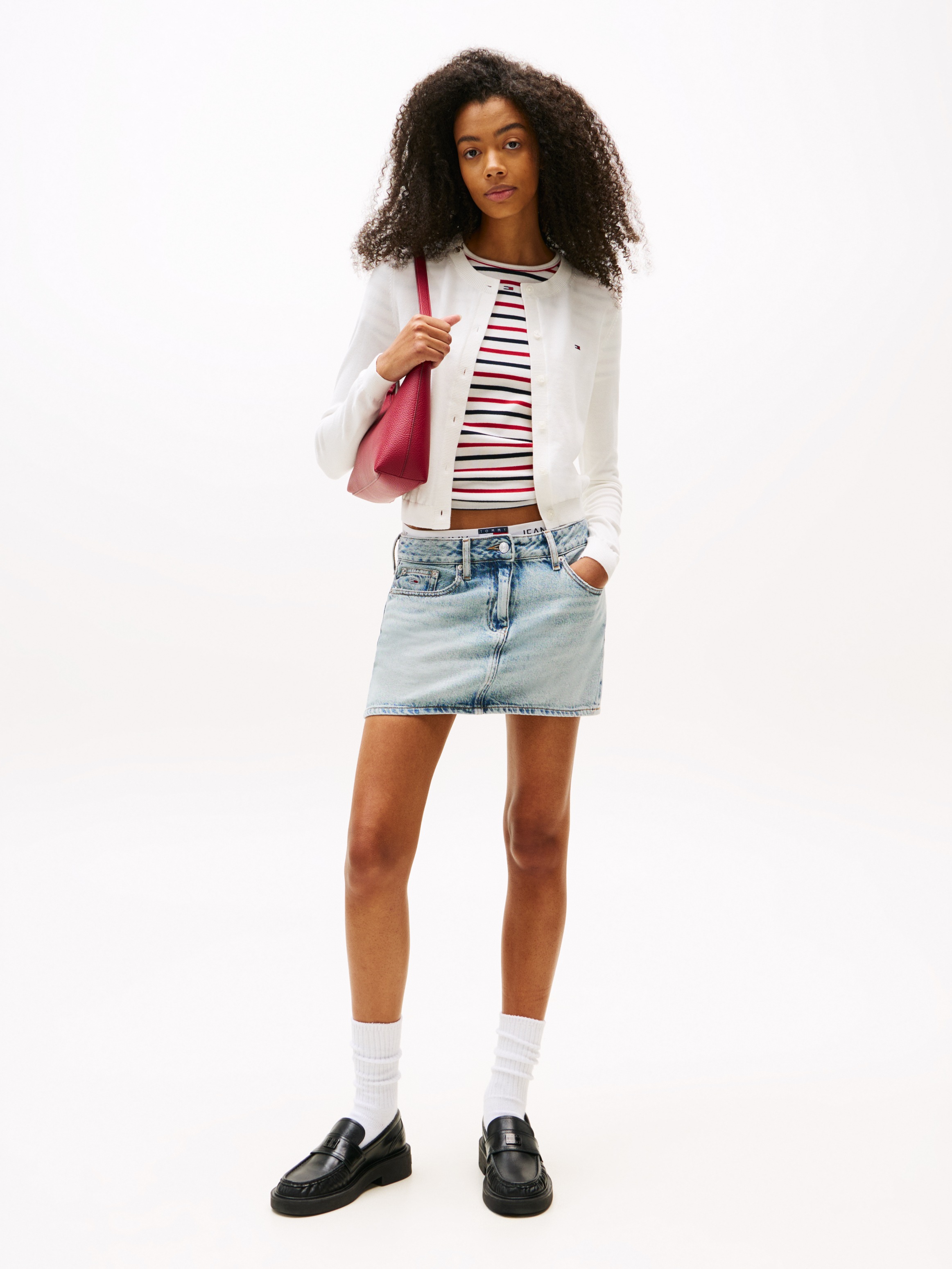 Tommy Jeans Strickjacke "TJW ESSENTIAL CREW NECK CARDIGAN" Baumwolle günstig online kaufen