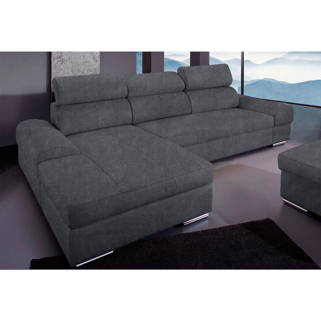 sit&more Ecksofa Broadway, mit verstellbaren Kopfteilen, wahlweise mit Bettfunktion