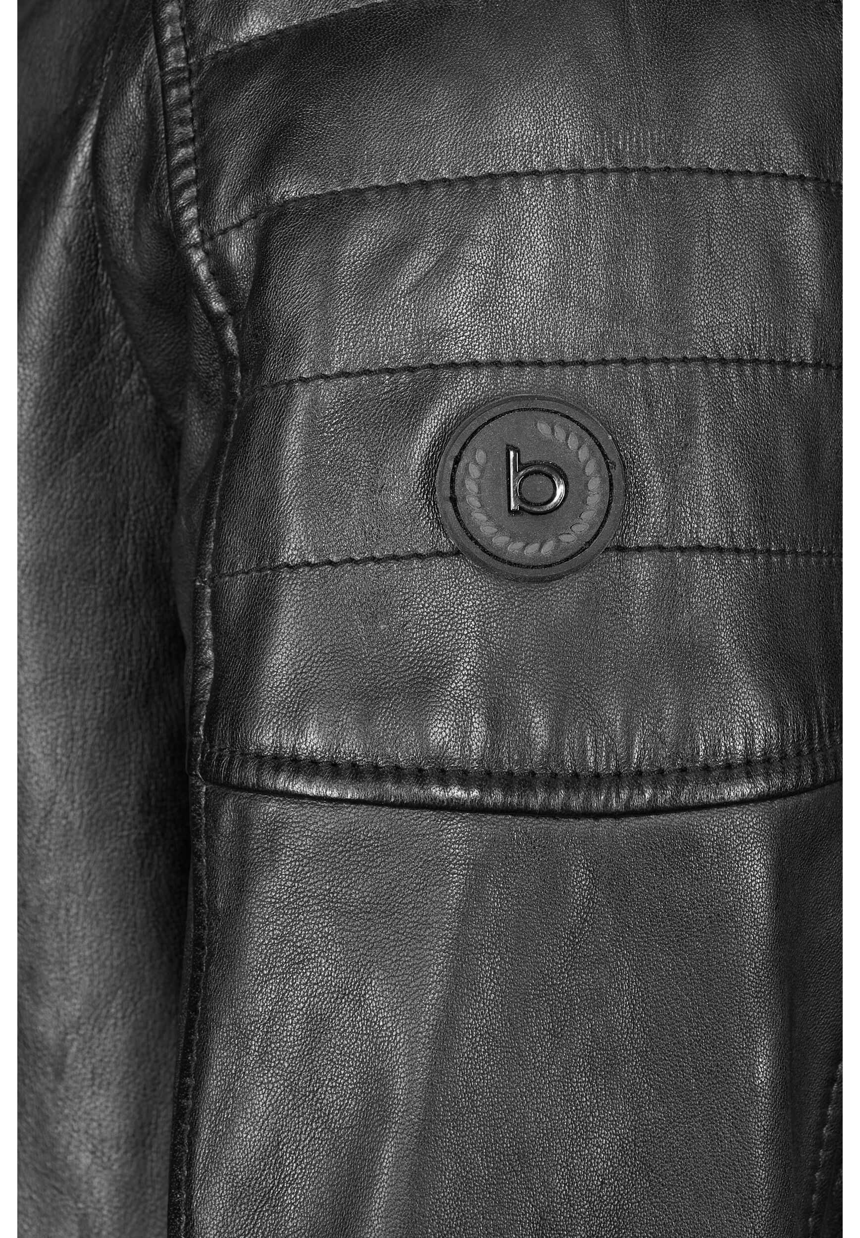 bugatti Lederjacke »BULUIGI« ohne Kapuze mit dekorativen Ziernähten und Reißverschlüssen