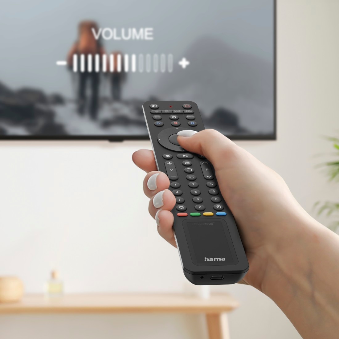 Hama Universal-Fernbedienung »Universal-Fernbedienung für TV- und AV-Geräte mit Solaraufladung« 8-in-1 Solaraufladung, Lernfunktion, steuert bis zu 8 Geräte, Streamingtasten