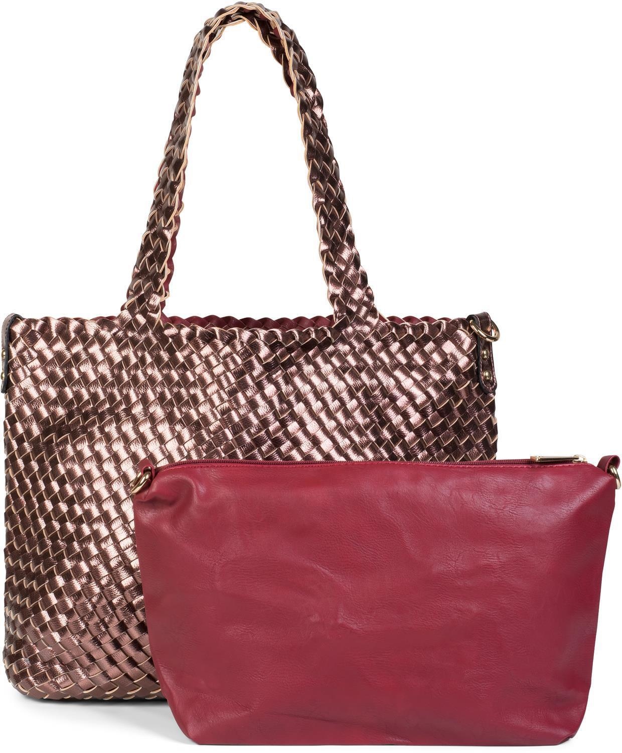 styleBREAKER Schultertasche "Große XXL Wendetasche geflochten"
