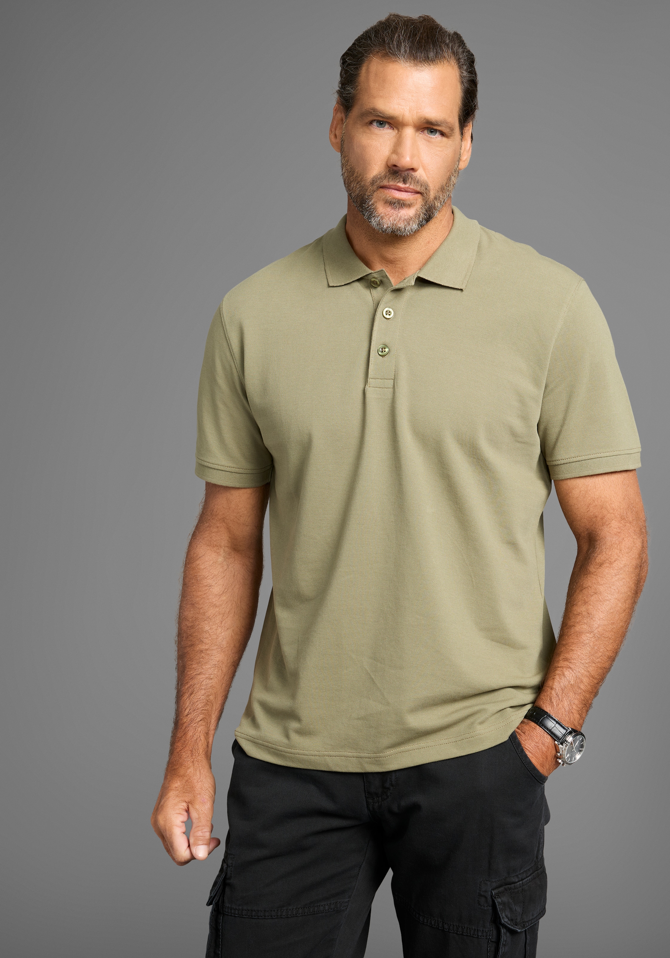 Mans World Poloshirt, Kurzarm, lockere Passform, unifarben günstig online kaufen