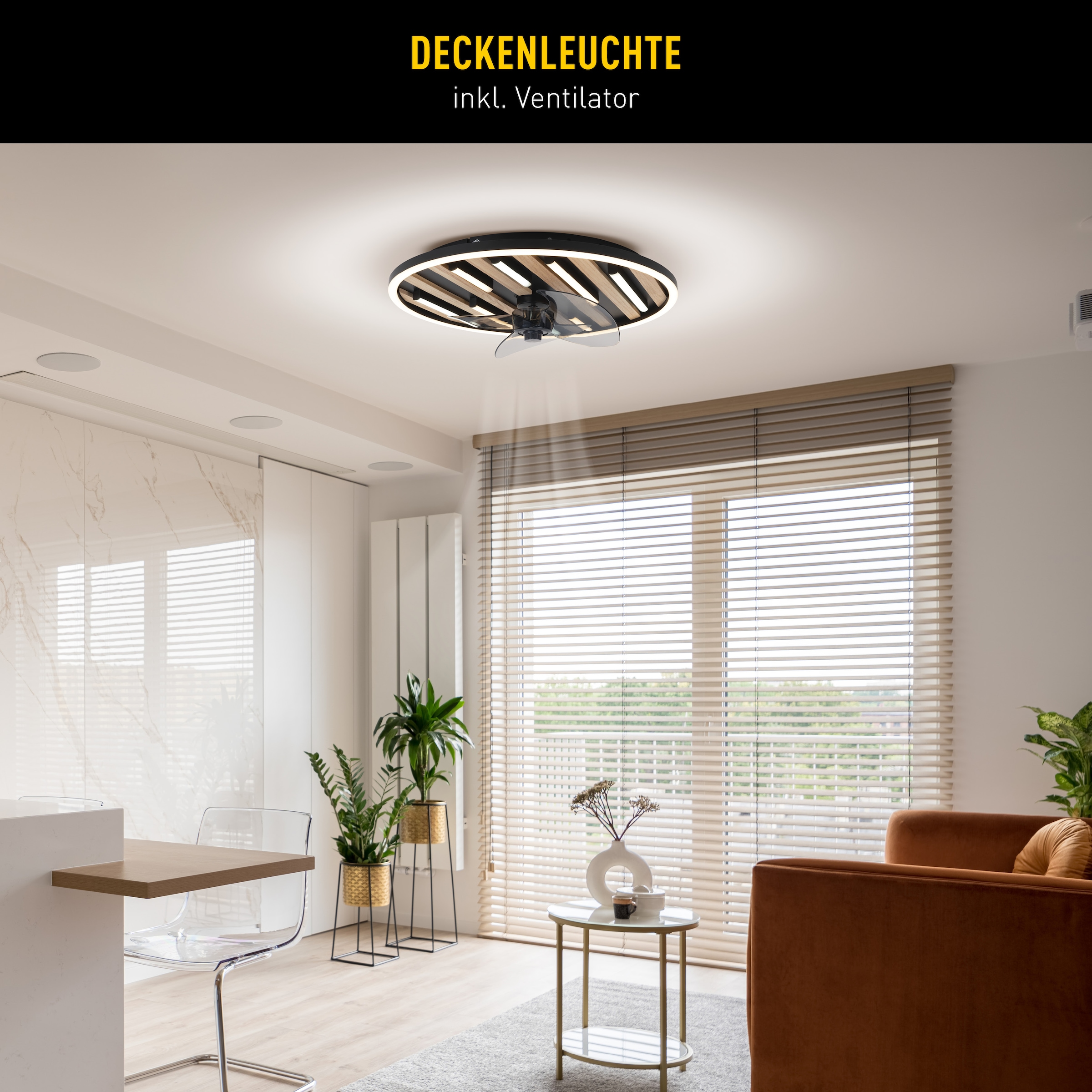 OTTO home LED Deckenleuchte »Deckenventilator Vollo« LED-Modul 1 Stk. warmweiß - kaltweiß inkl. Ventilator, dimmbar, CCT, Memory, Nachtlicht, Timer, IR-Fernbed.