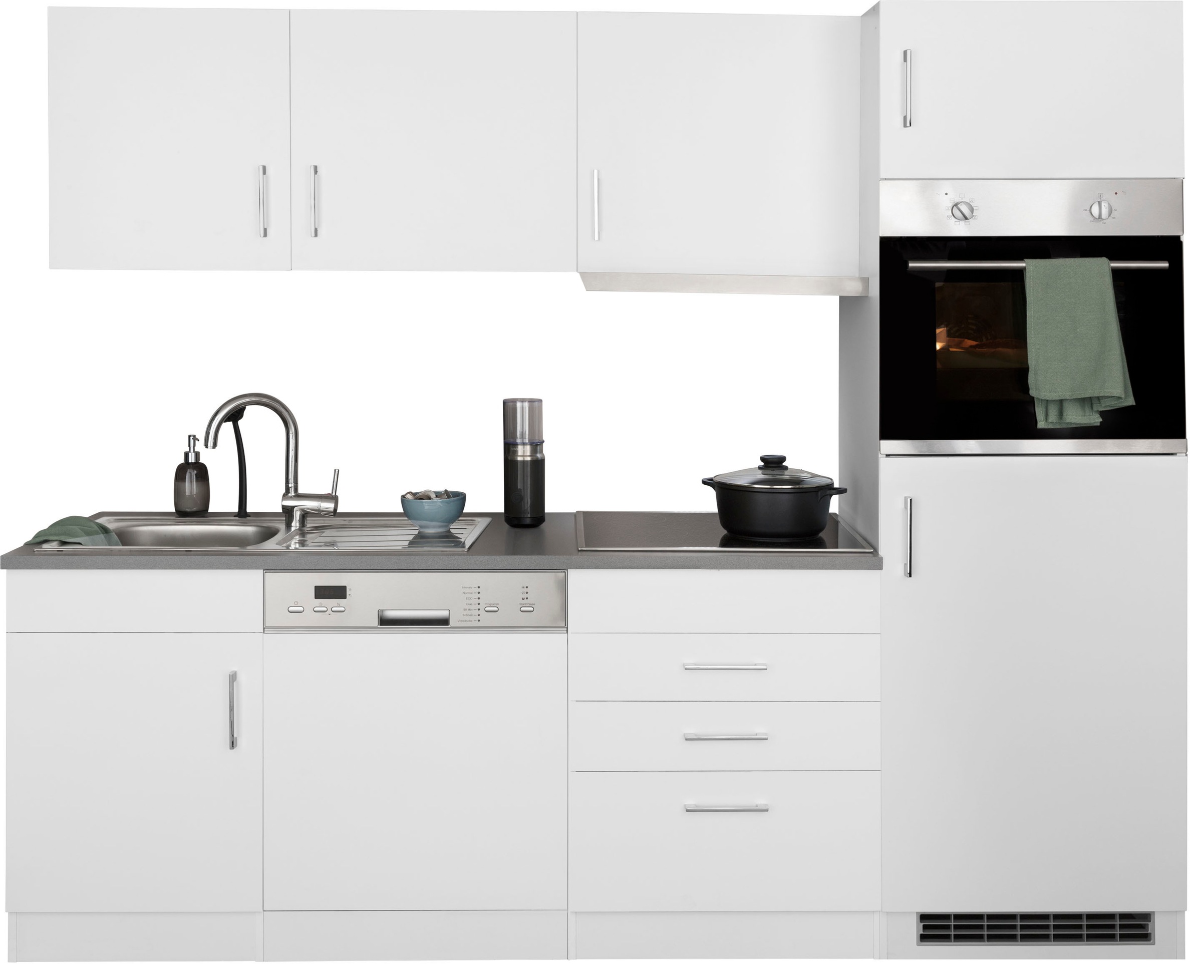 KOCHSTATION Küchenzeile "KS-Paris" Breite 230 cm, wahlweise mit E-Geräten und Induktion