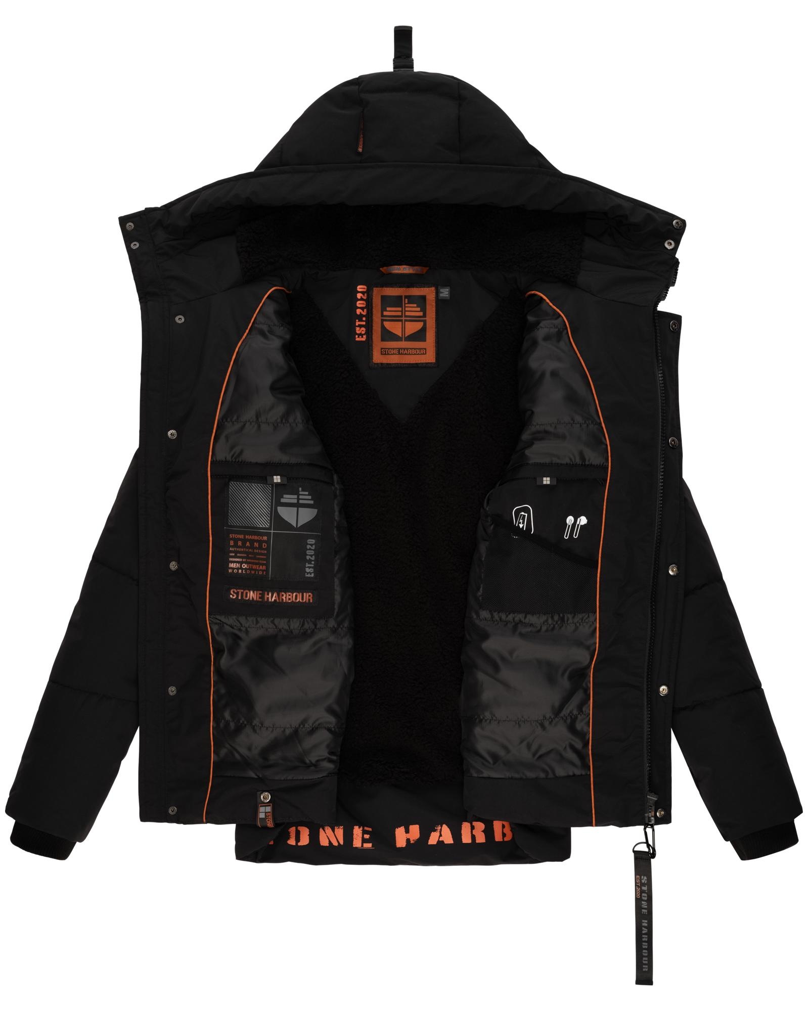 Stone Harbour Outdoorjacke »Admaroo«, mit Kapuze, Stylische Winterjacke mit Teddyfell-Innenfutter