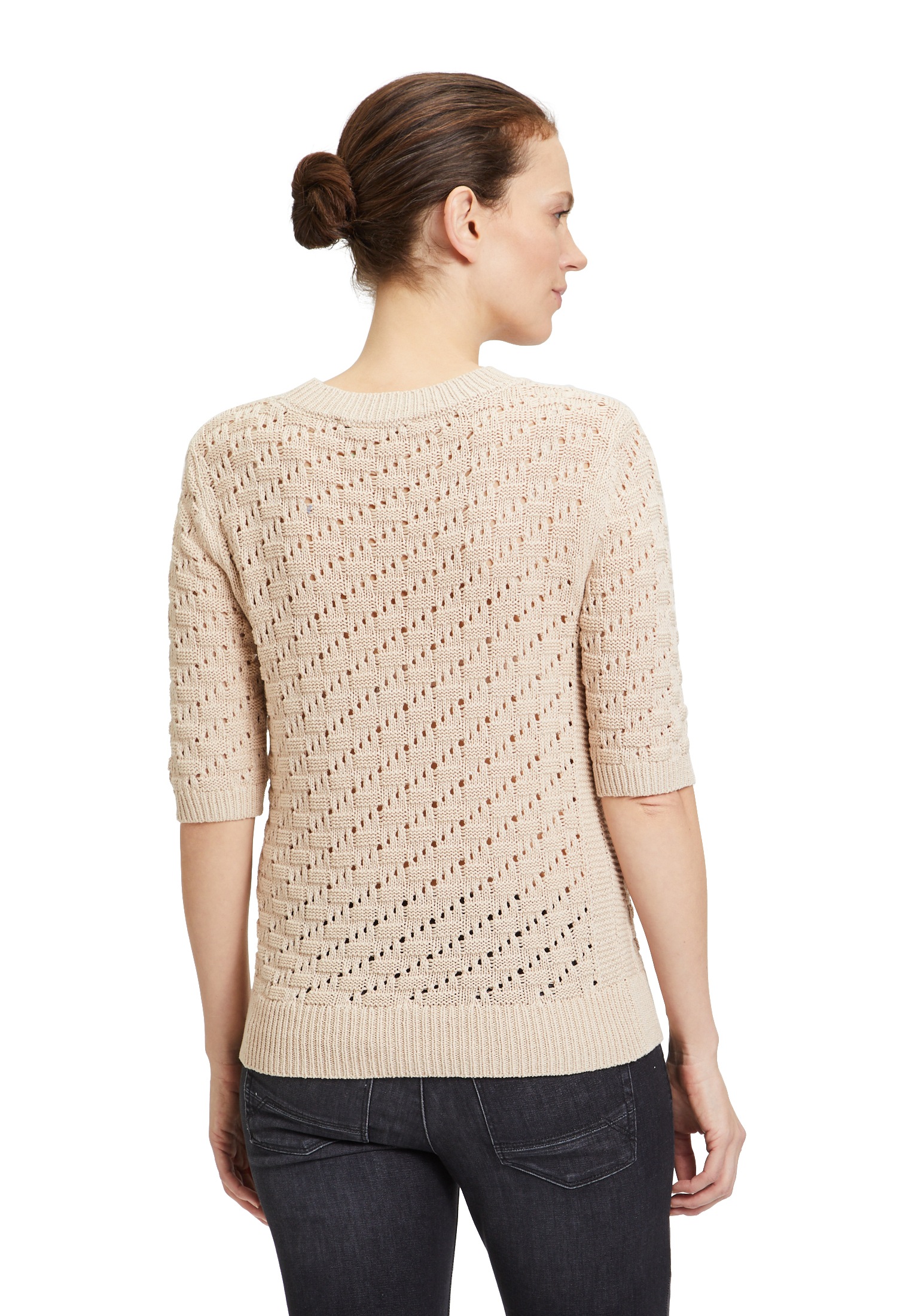 Betty&Co Kurzarmshirt »Betty & Co Strickpullover mit Rundhalsausschnitt«, (1 tlg.), Struktur