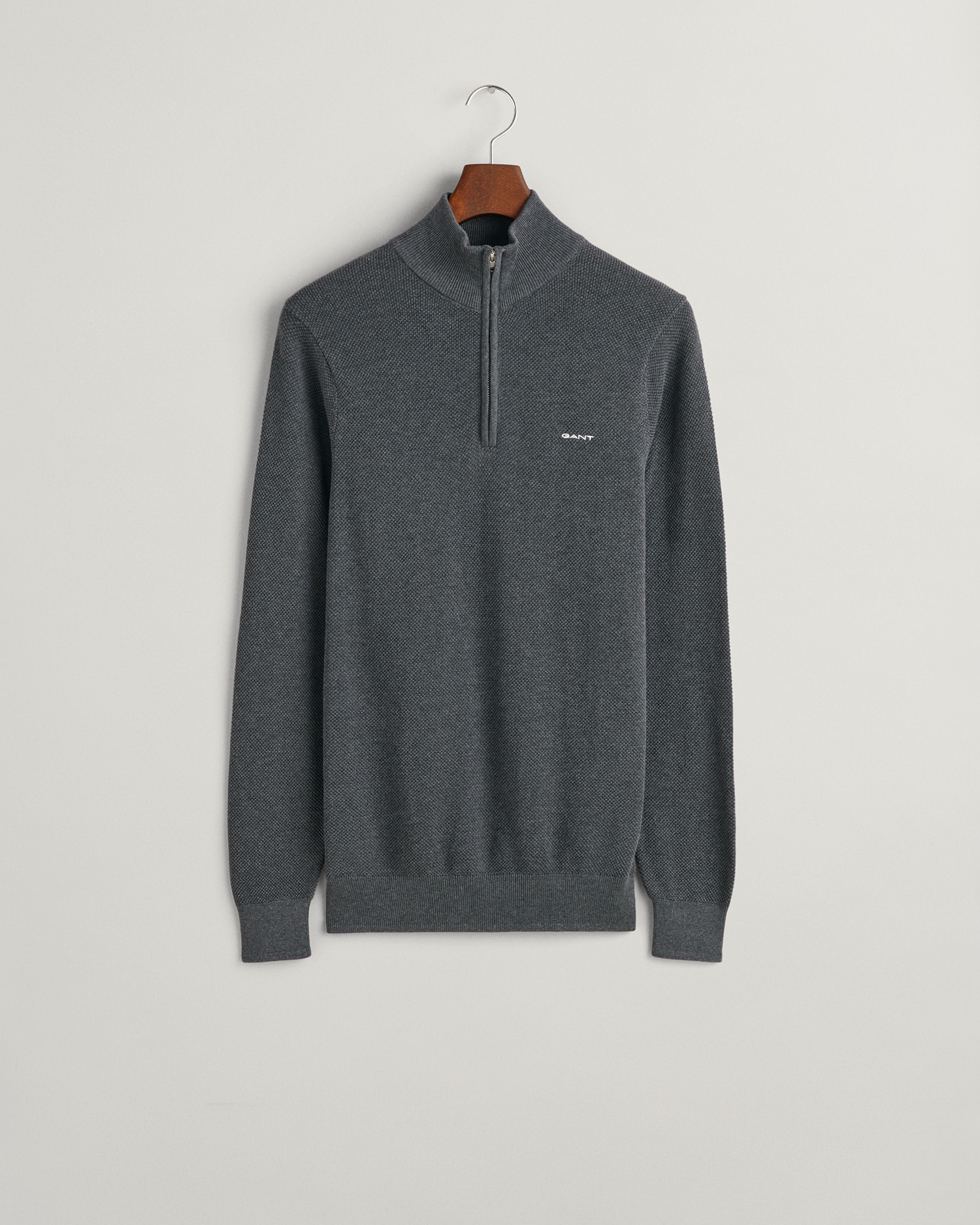 Gant Troyer »COTTON PIQUE HALF ZIP«, mit Piqué-Struktur