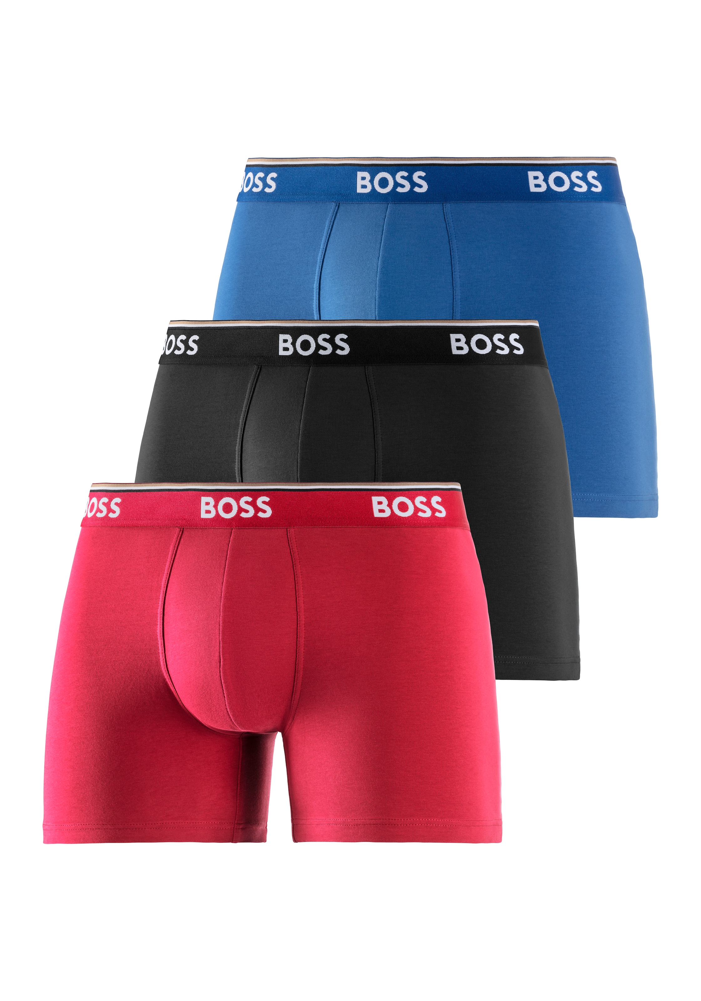 BOSS Langer Boxer »Brief 3 PACK«, mit farblich passendem Webbund