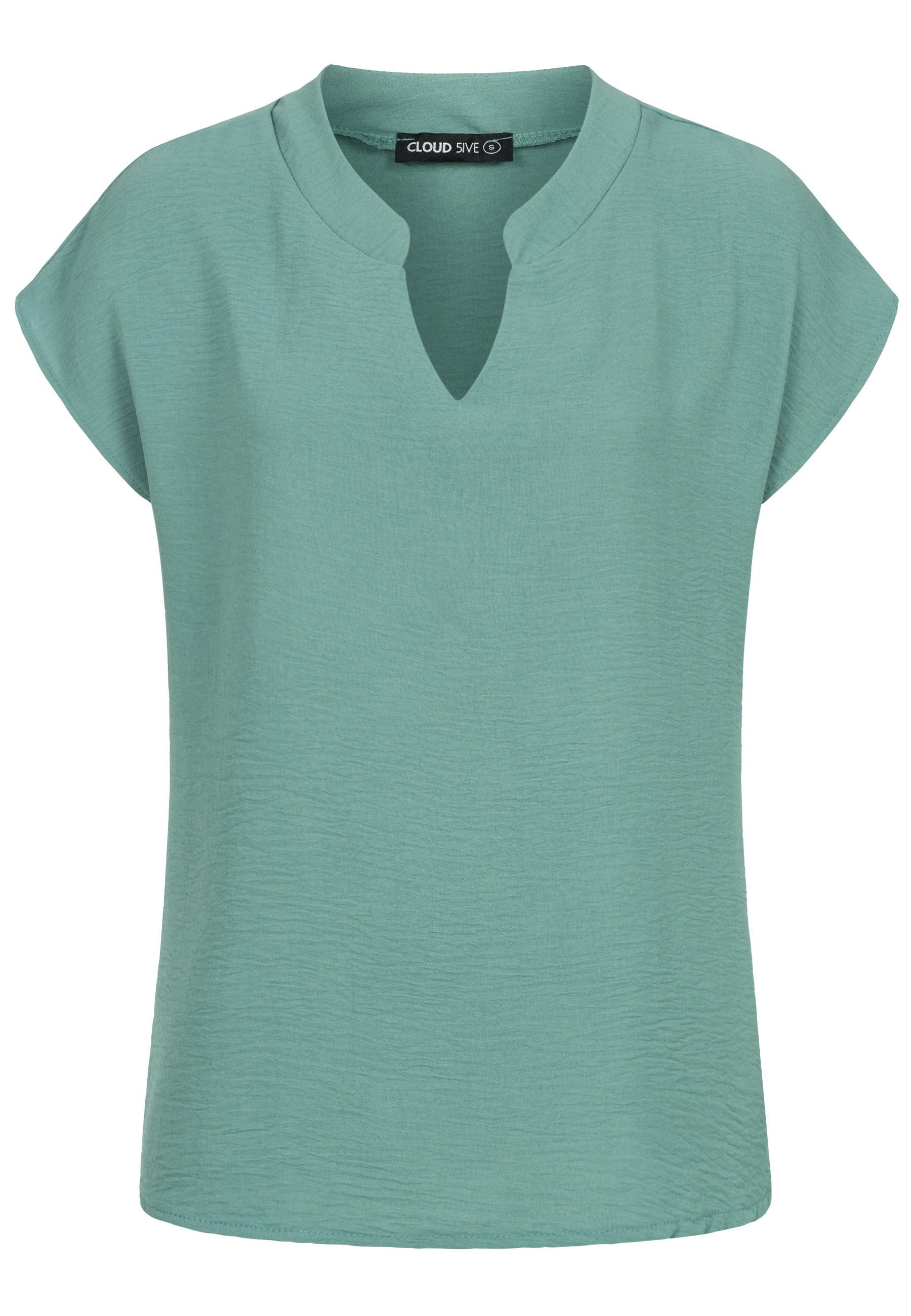 CLOUD 5IVE Klassische Bluse "CLOUD 5IVE Musselin Bluse mit V-Ausschnitt" günstig online kaufen