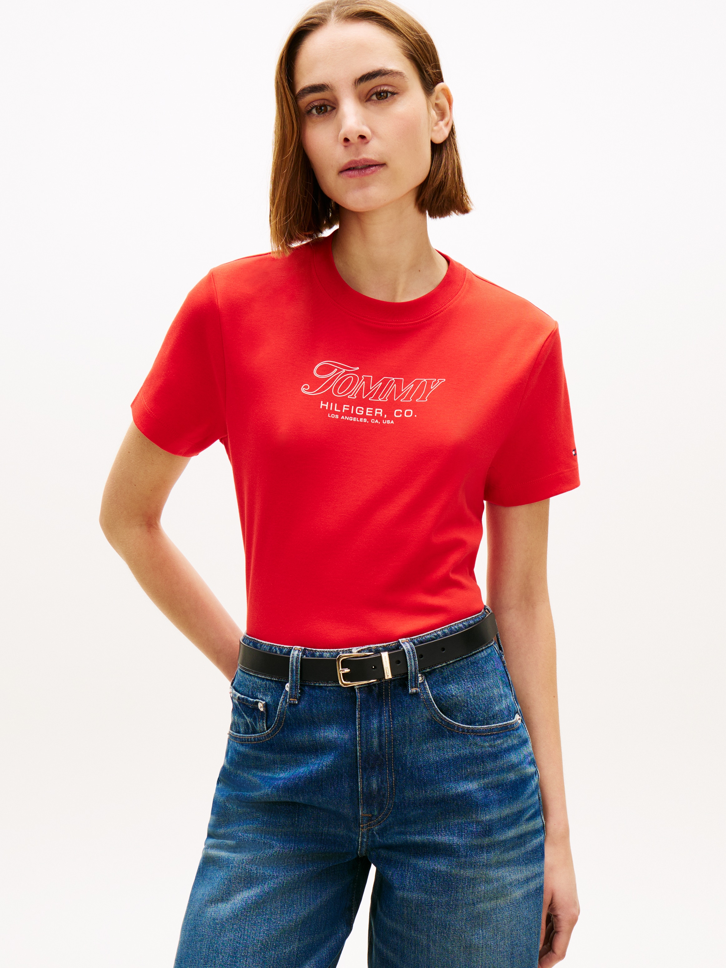 Tommy Hilfiger Kurzarmshirt "TILT GRAPHIC REG C-NK SS TEE" mit großem Logo- günstig online kaufen