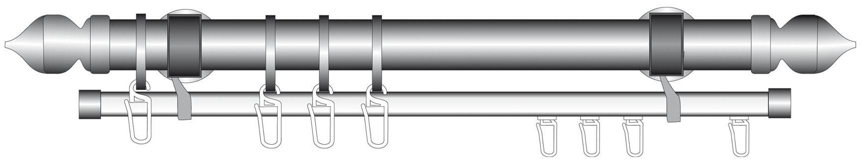 Liedeco U-Schiene »U-STORELAU01GS«, 1 läufig-läufig, Fixmaß