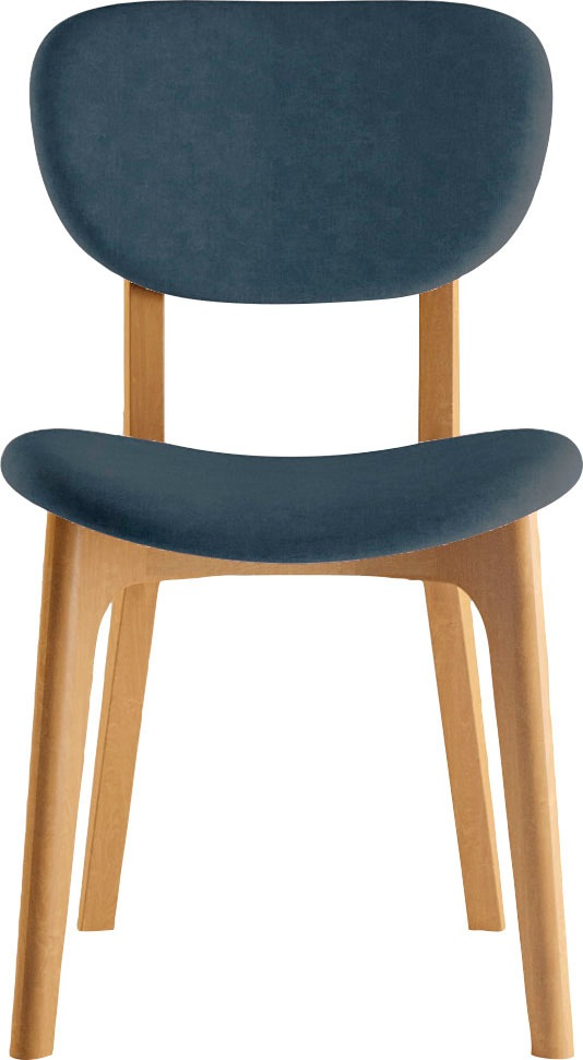 Stuhl HOME AFFAIRE "COZY Made in Italy", blau (jeans, buche, jeans), B:50cm H:88cm T:62cm, Polyester, Stühle, Stuhl, Gestell in Buche, Kirsch- oder Nussbaum, Massivholz, Design Stuhl 2