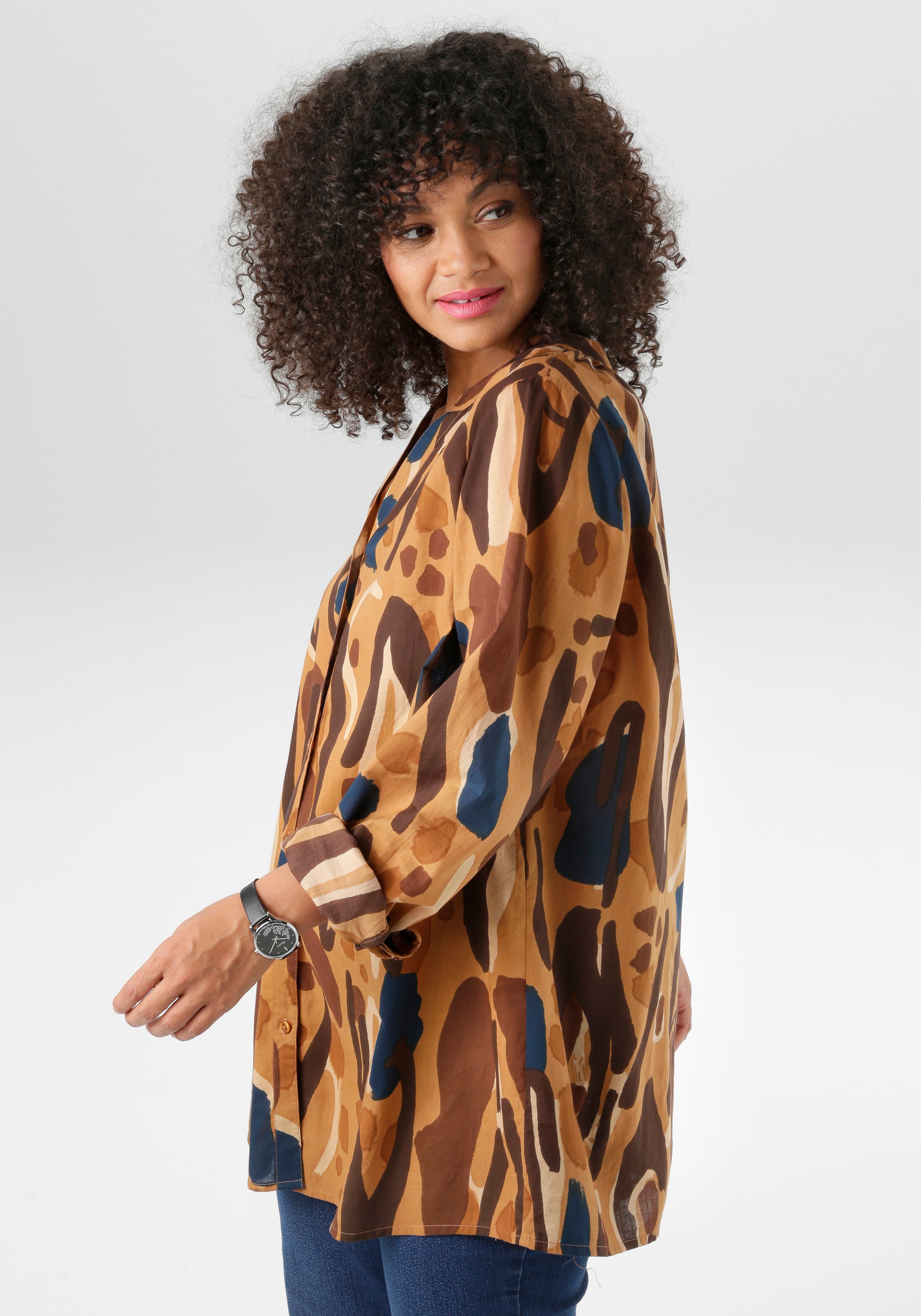 Aniston PLUS Longbluse extravagant bedruckt im trendigen Farbverlauf günstig online kaufen