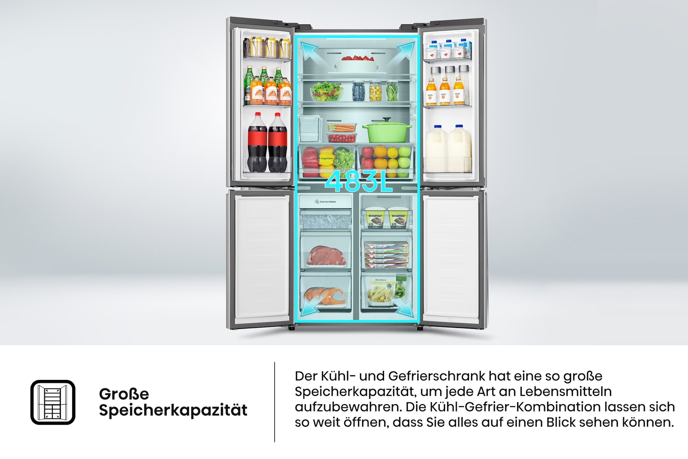 Hisense Multi Door »RQ5P470SYID«, Wasser-/Eisspender