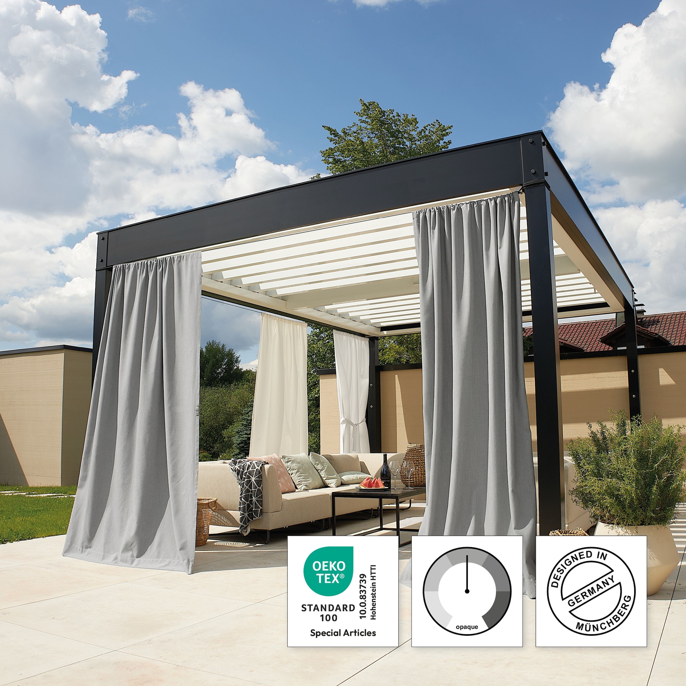 Neutex for you! Vorhang nach Maß »Outdoorvorhang SOLERO«, (1 St.), Uni Outdoorvorhang mit leichter Struktur