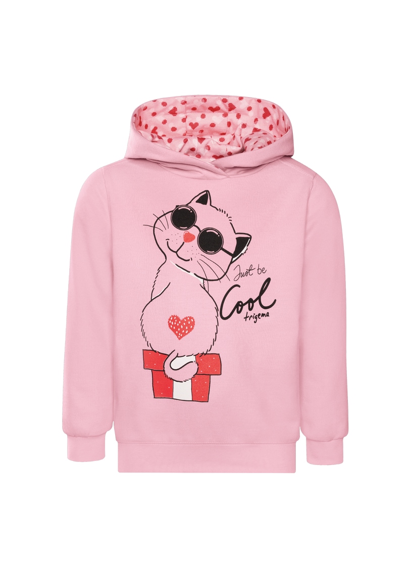 Trigema Kapuzensweatshirt »TRIGEMA Hoodie mit süßem Katzen-Printmotiv«