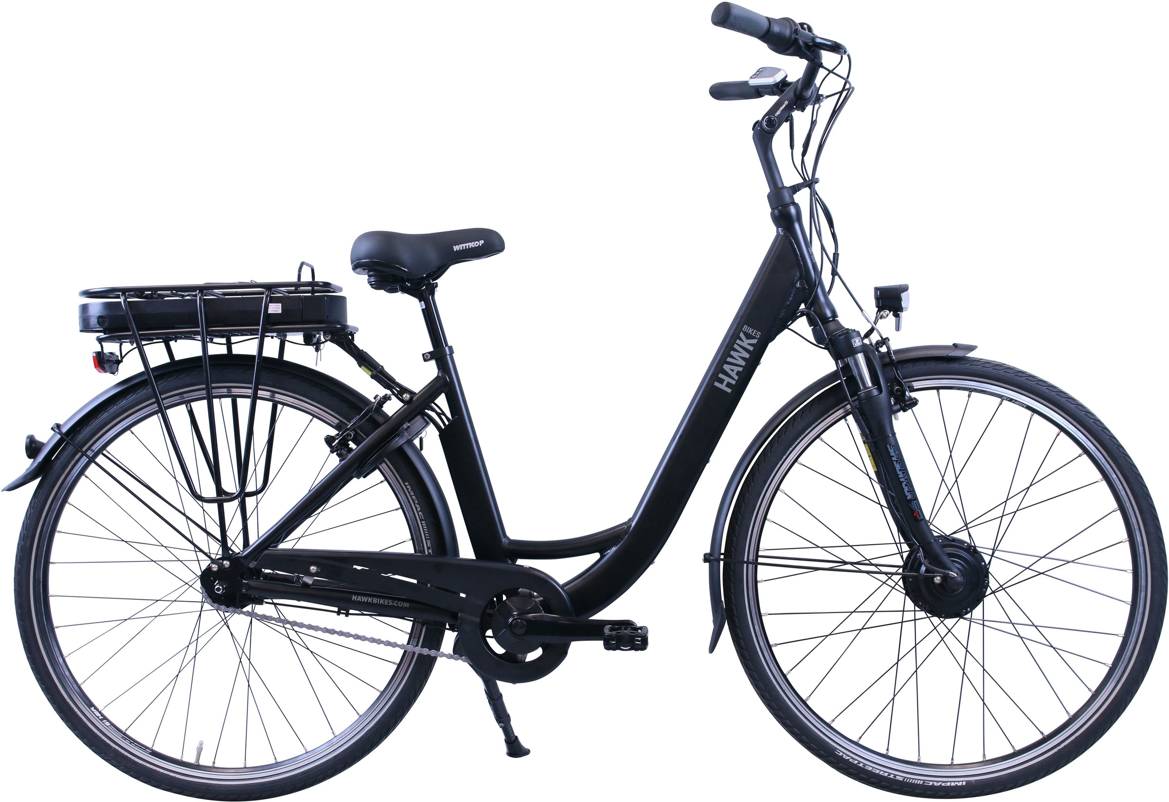 HAWK Bikes E-Bike "eCity Wave", 7 Gang, Shimano, Nexus 7-Gang, Frontmotor 250 W, Pedelec, Elektrofahrrad für Damen u. He