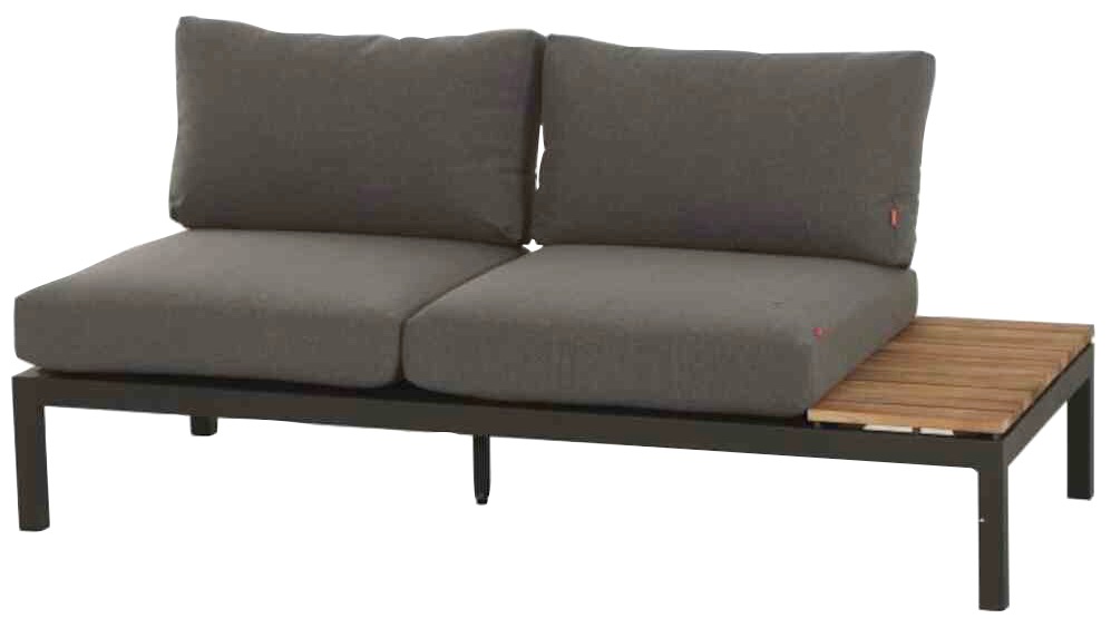 Siena Garden Loungesofa "Alvida", (Loungebank links, 2-Sitzer, BxTxH: 172x80x70 cm), Aluminium, Teakholz, inkl. Sitz- un