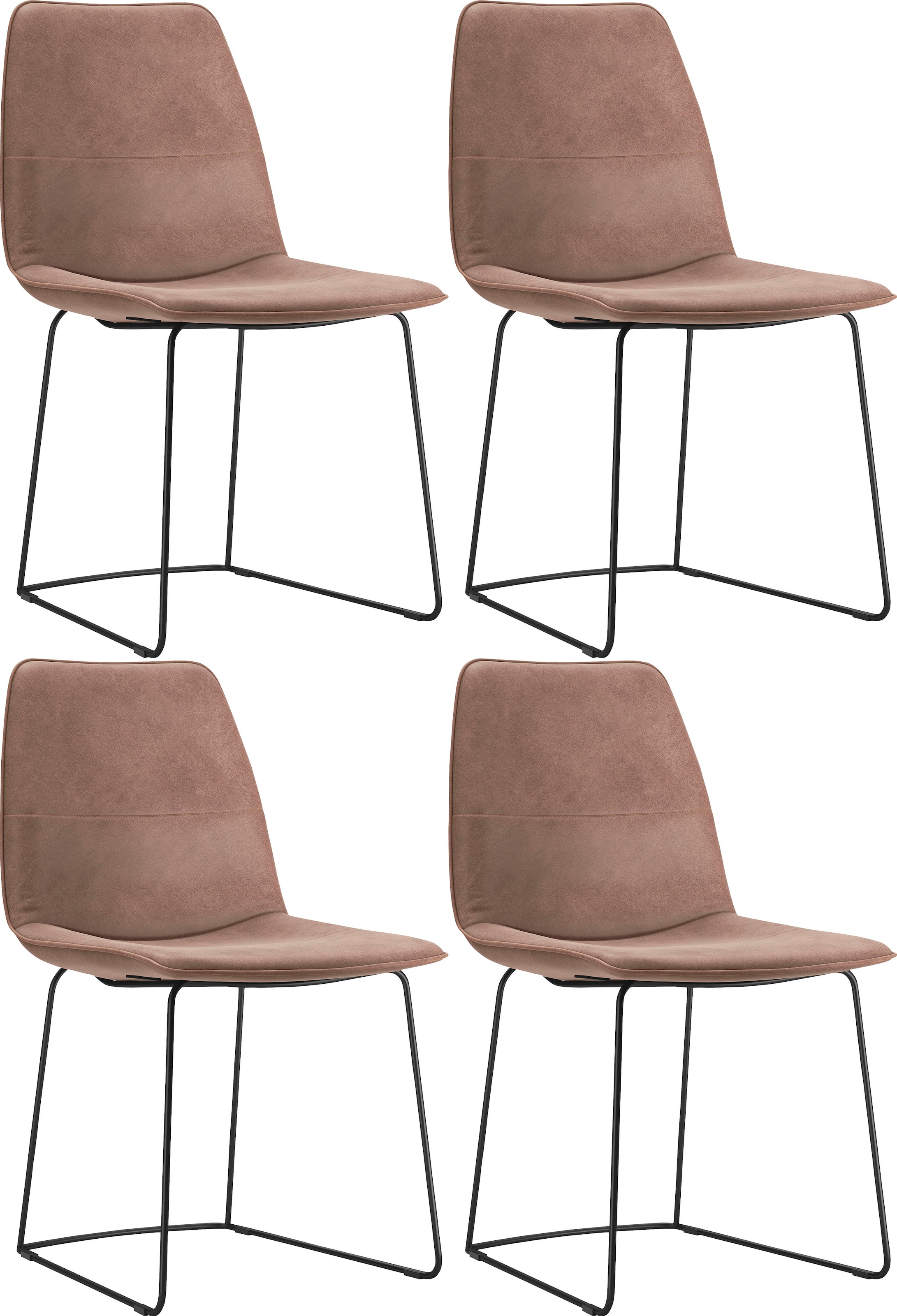 freistil ROLF BENZ Schalenstuhl "117" 4 tlg. mit schmalem Metallgestell in günstig online kaufen