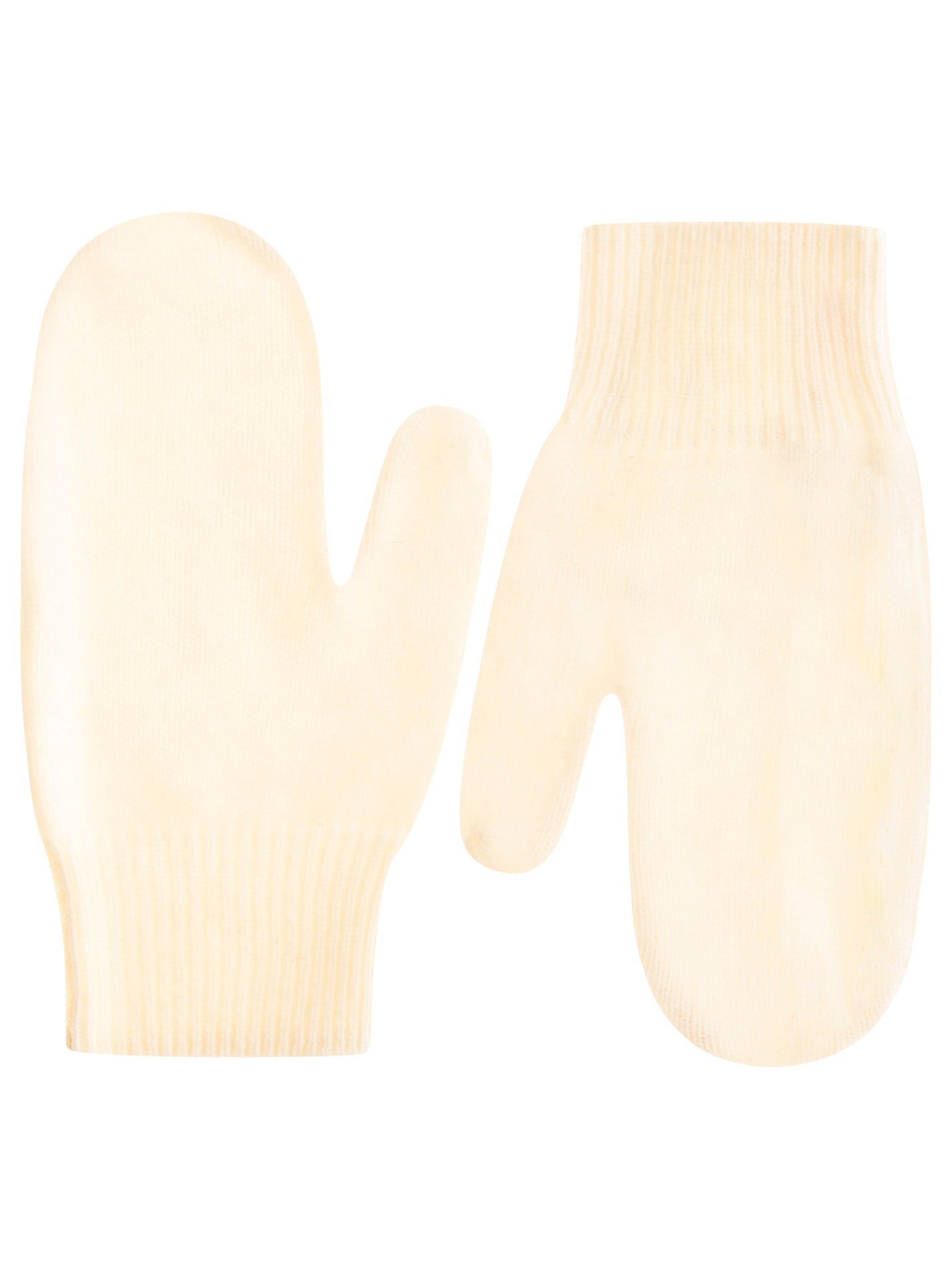 ZWILLINGSHERZ Damen Fäustlinge, weiß, unifarben, Strick, Kaschmir, Handschuhe, aus reinem Kaschmir