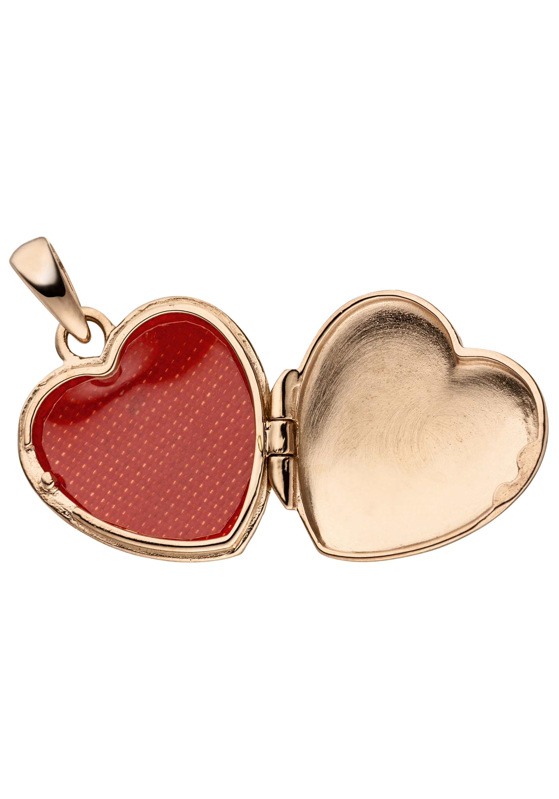 JOBO Medallionanhänger »Kleines Medaillon Herz Flügel 18 mm« ()  925 Silber vergoldet für 1 Foto