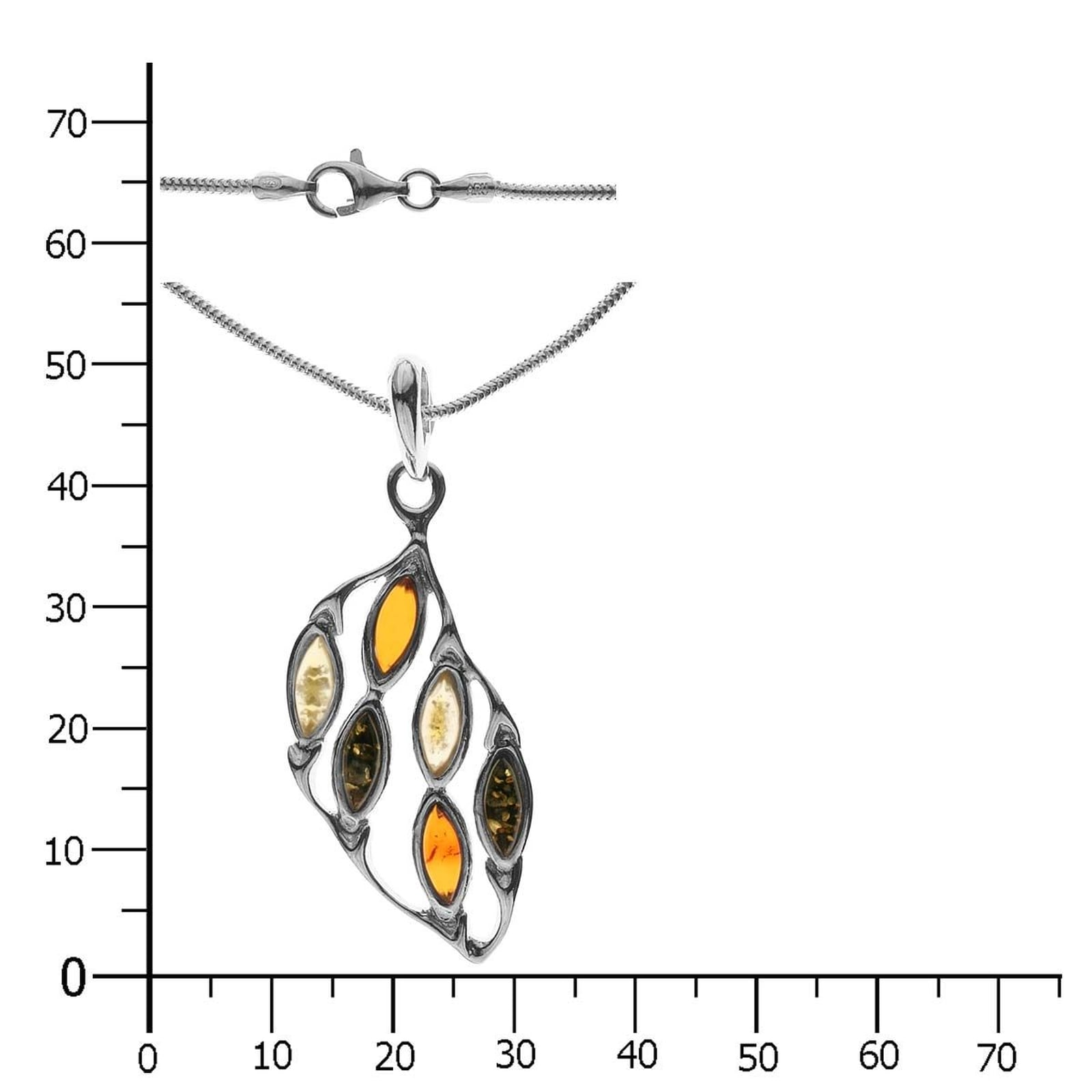 OSTSEE-SCHMUCK Kette mit Anhänger »- Inga - Silber 925/000 - Bernstein«