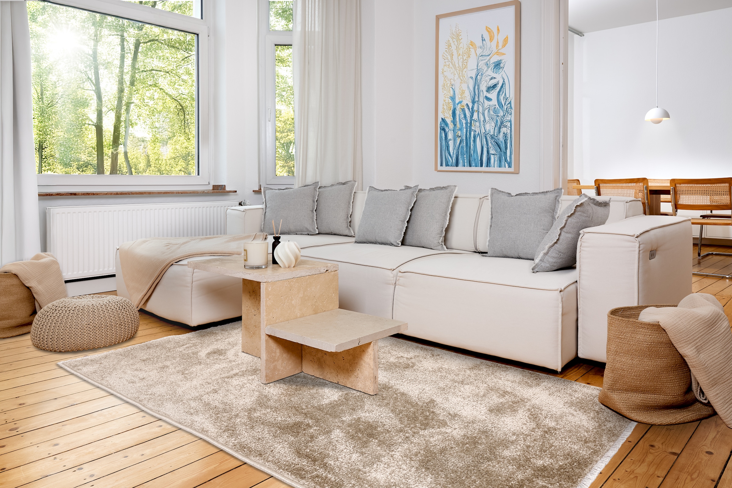 ASTRA Teppich »Stevie 250«, rechteckig, 9 mm Höhe, weicher Kurzflor, gewebt, Wohnzimmer, Schlafzimmer