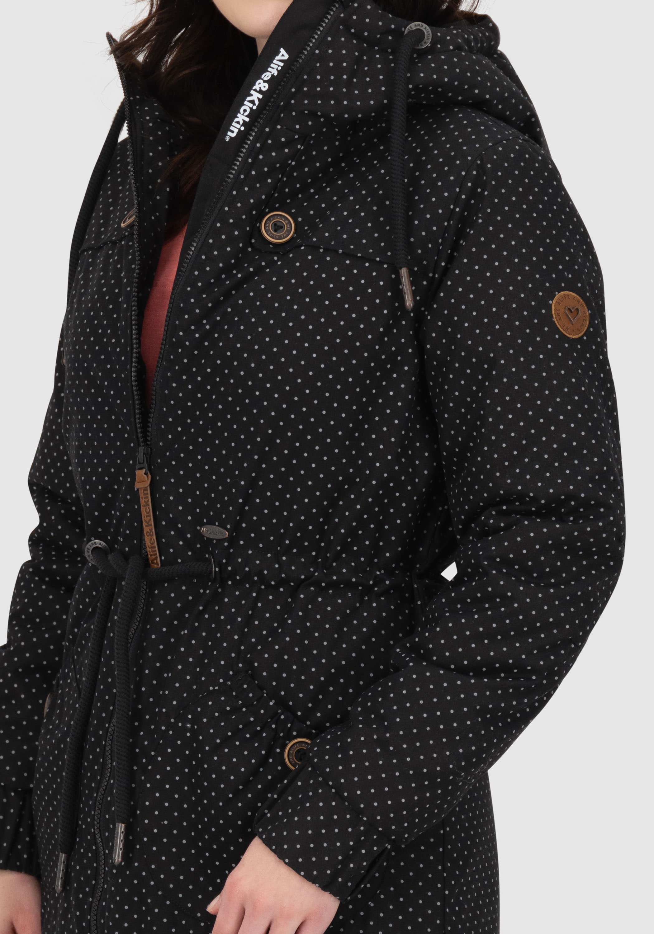 Alife & Kickin Outdoorjacke »CHARLOTTEAKB« mit Kapuze gefütterter Parka, Kapuzenjacke durch Bindeband tailliert