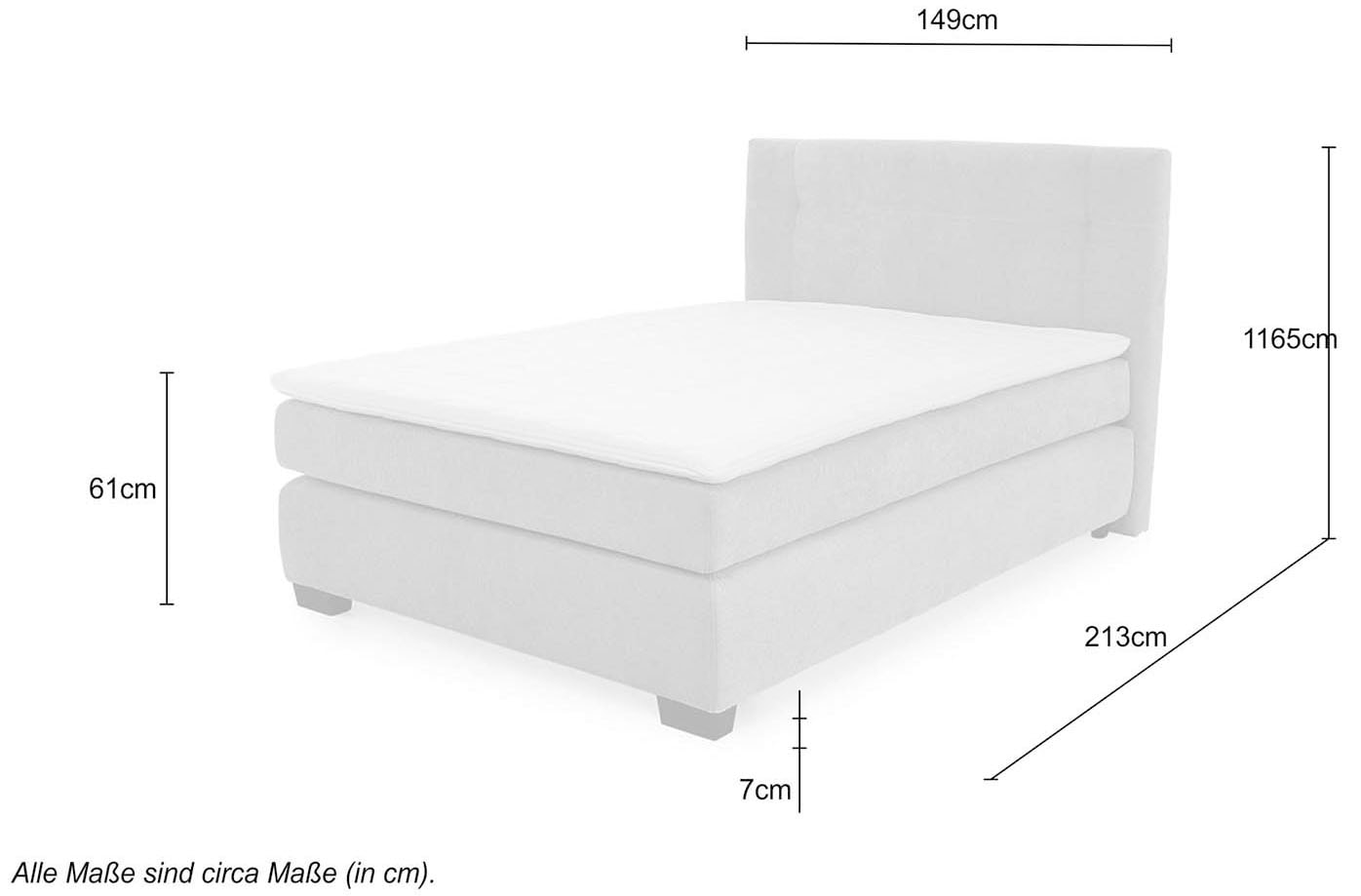 Jockenhöfer Gruppe Boxspringbett »Family, inklusive 7-Zonen-TTFK-Matratzen und Kaltschaumtopper«, erhältlich in den Breiten 120,140 & 180cm