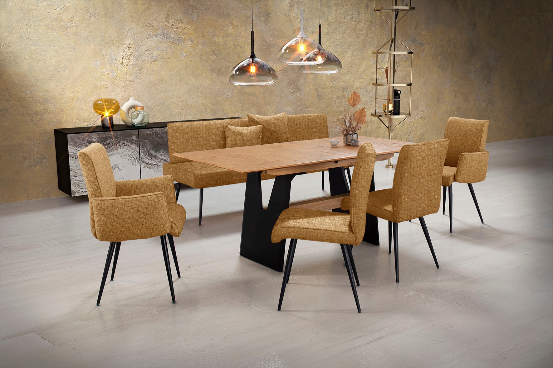 K+W Komfort & Wohnen Essgruppe "Giacomo I" 6 Stk. tlg. 2 Stühle und 2 Armle günstig online kaufen