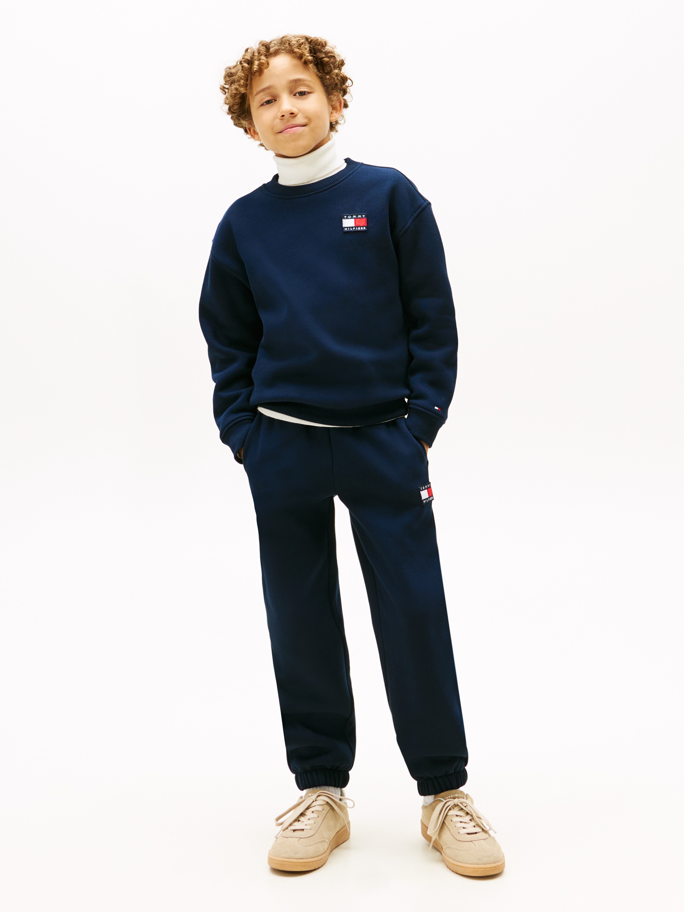 Tommy Hilfiger Langarmshirt & Hose Set, 2 tlg. Kinder bis 16 Jahre, mit Rundhalsausschnitt