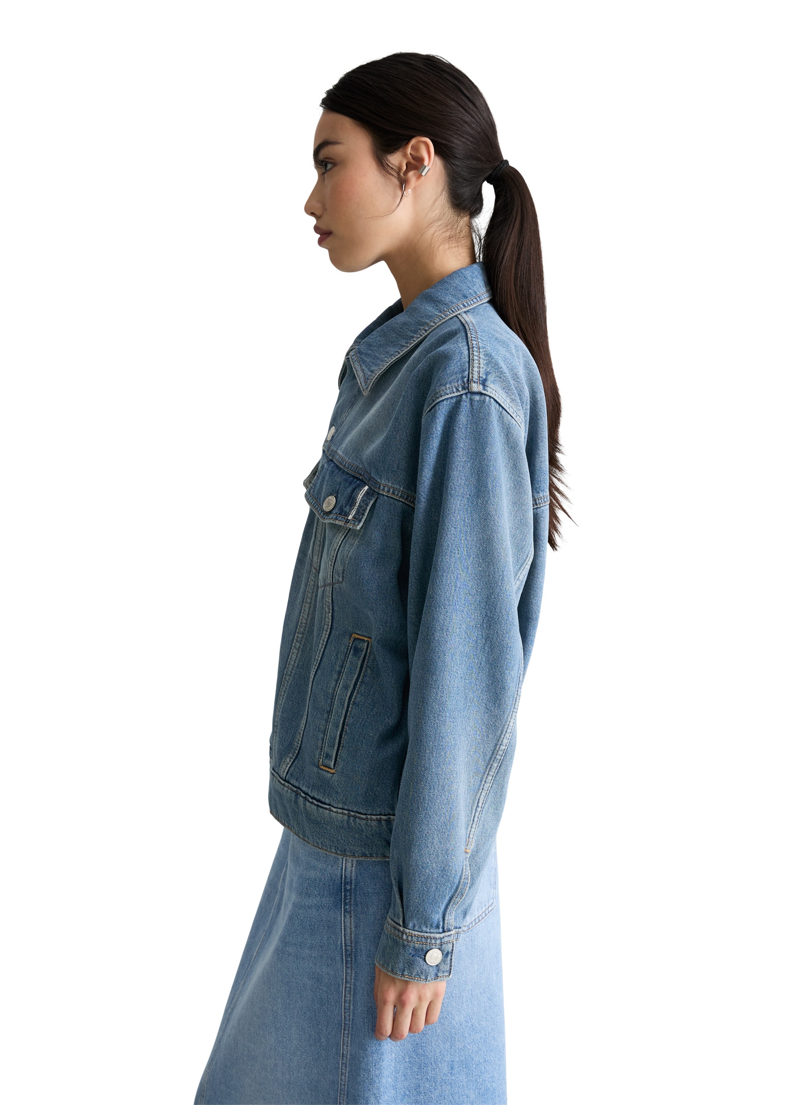 Marc O'Polo DENIM Jeansjacke »aus weichem Lyocell-Bio-Baumwolle-Mix« ohne Kapuze