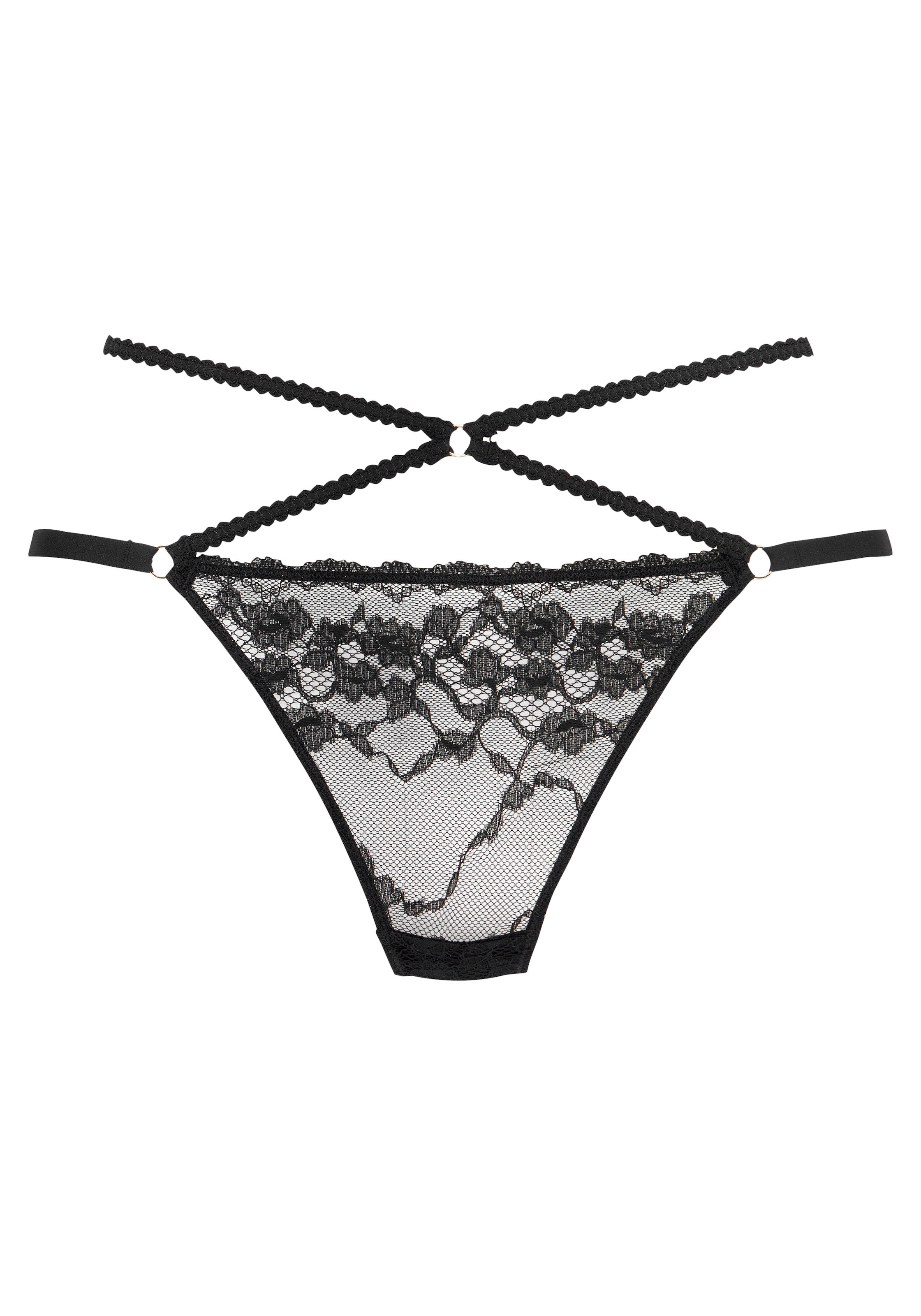 petite fleur gold by Lascana String mit verführerischem Bund in Bänder-Optik, Reizwäsche