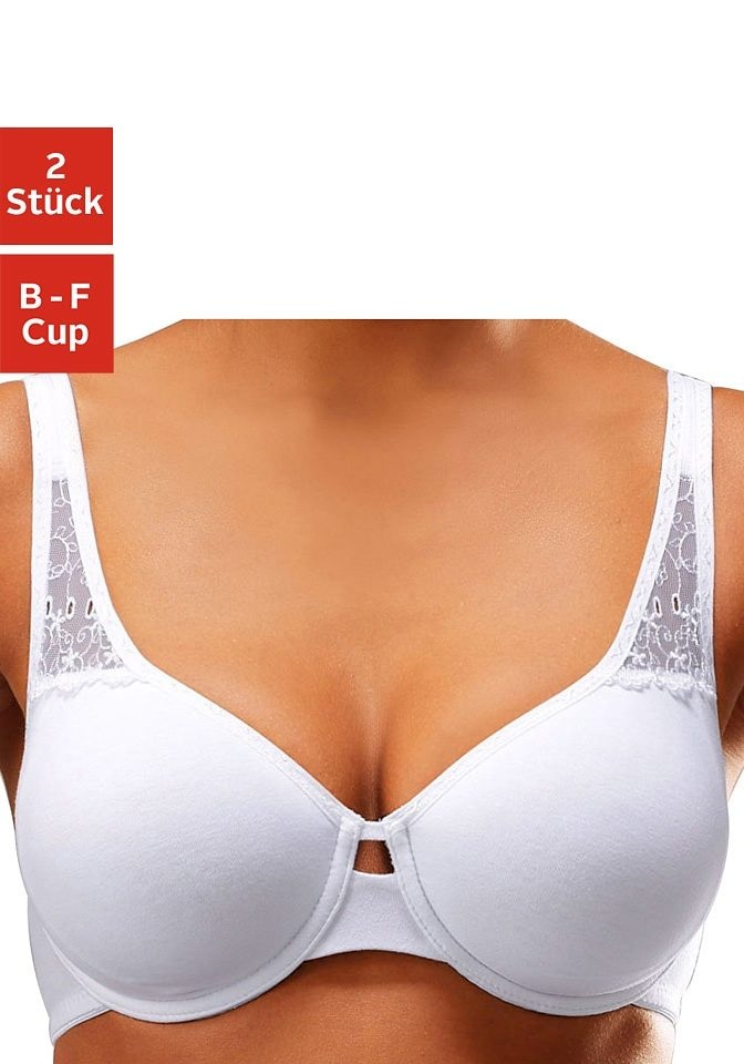 petite fleur T-Shirt-BH, (Packung, 2 Stück), aus weicher Baumwolle mit  Spitzeneinsätzen, Basic Dessous bestellen | BAUR