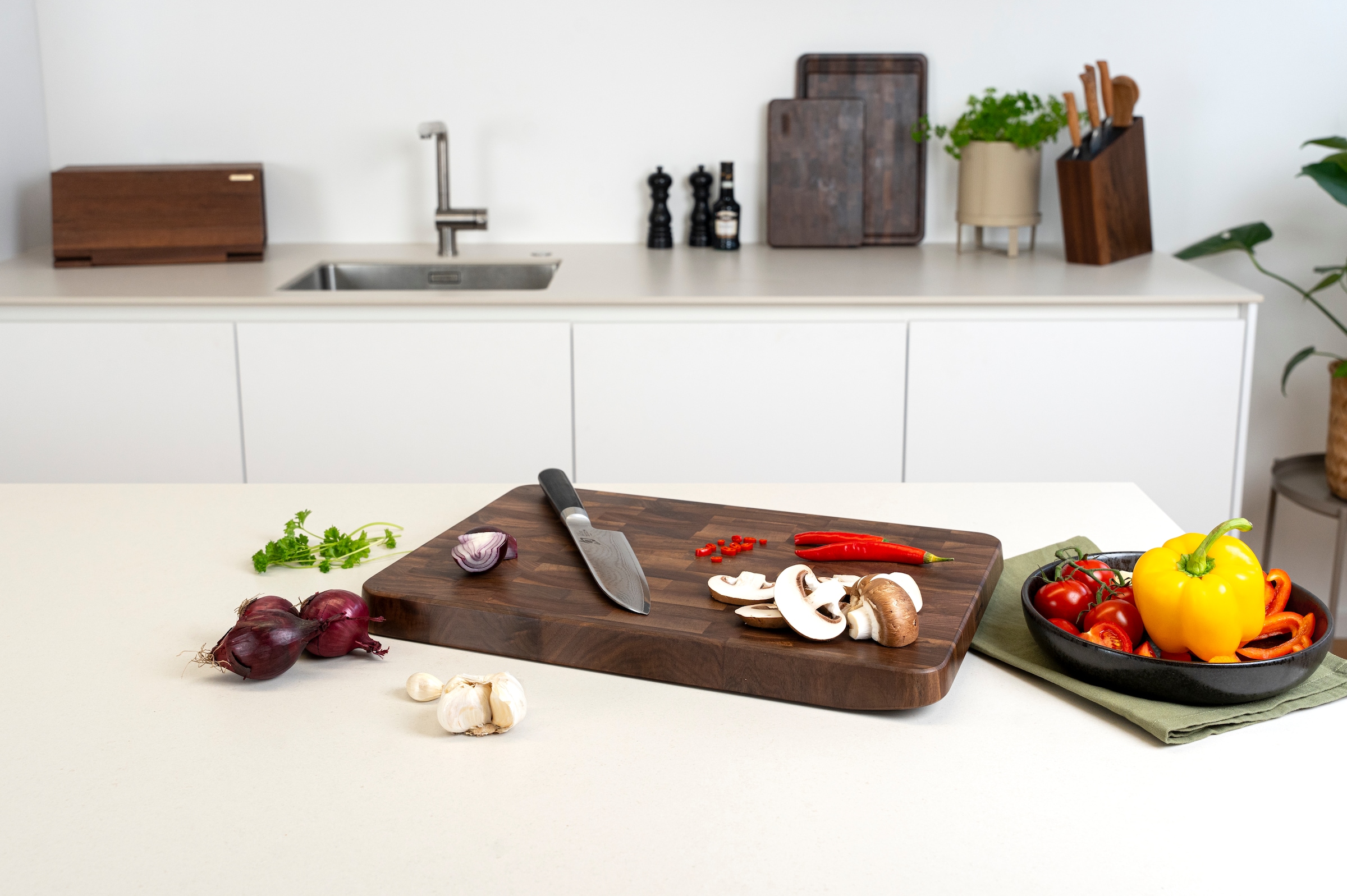 Continenta Schneidebrett »Hackbrett aus Stirnholz« 46x30x3,5 cm, hochwertige Qualität