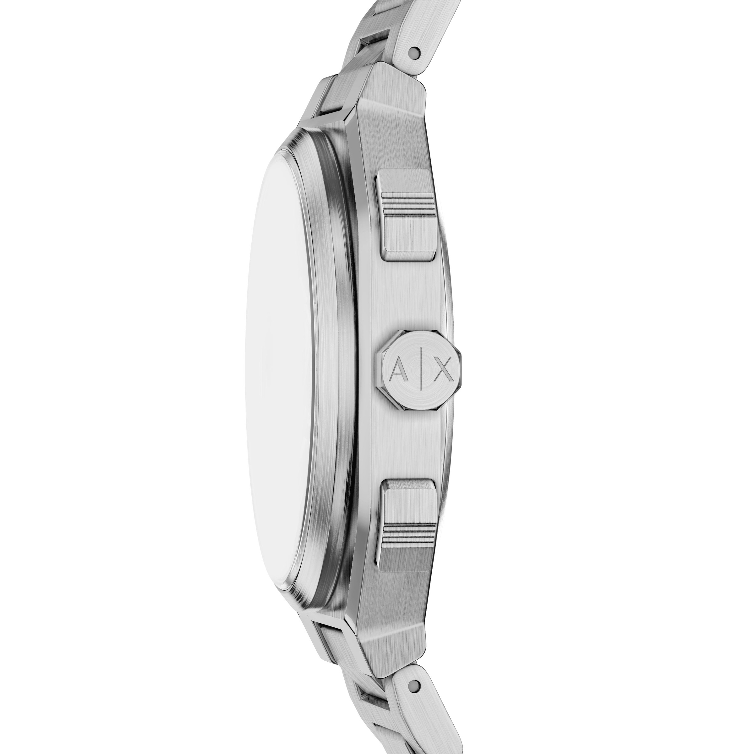 ARMANI EXCHANGE Quarzuhr Armbanduhr, Edelstahlarmband, analog, Tag, Dualzeit