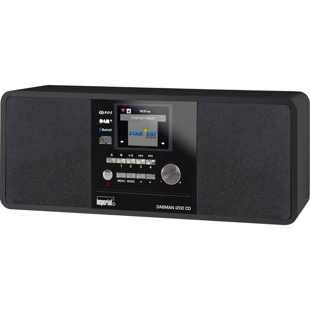 IMPERIAL by TELESTAR Digitalradio (DAB+) »DABMAN i200 CD«, (Bluetooth-WLAN-LAN (Ethernet) Digitalradio (DAB+)-UKW mit RDS-Internetradio 20 W), mit CD-Player (Stereo Sound, UKW, WLAN)