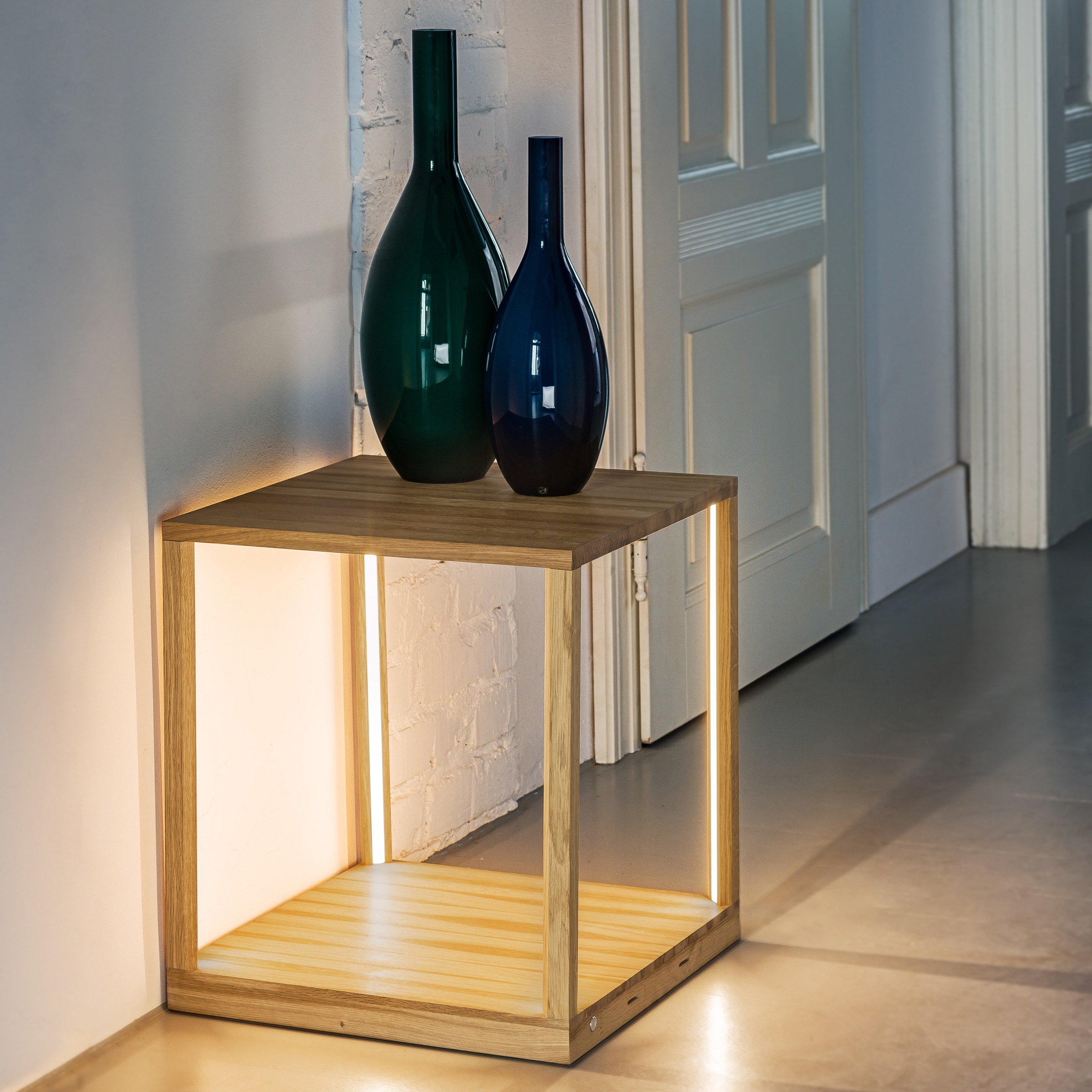 SPOT Light LED Stehlampe »TAVOLI«, 1 flammig, Leuchtmittel LED-Modul | LED fest integriert, LED Beistelltisch, Touch Dimmer, aus Eichenholz, Naturprodukt