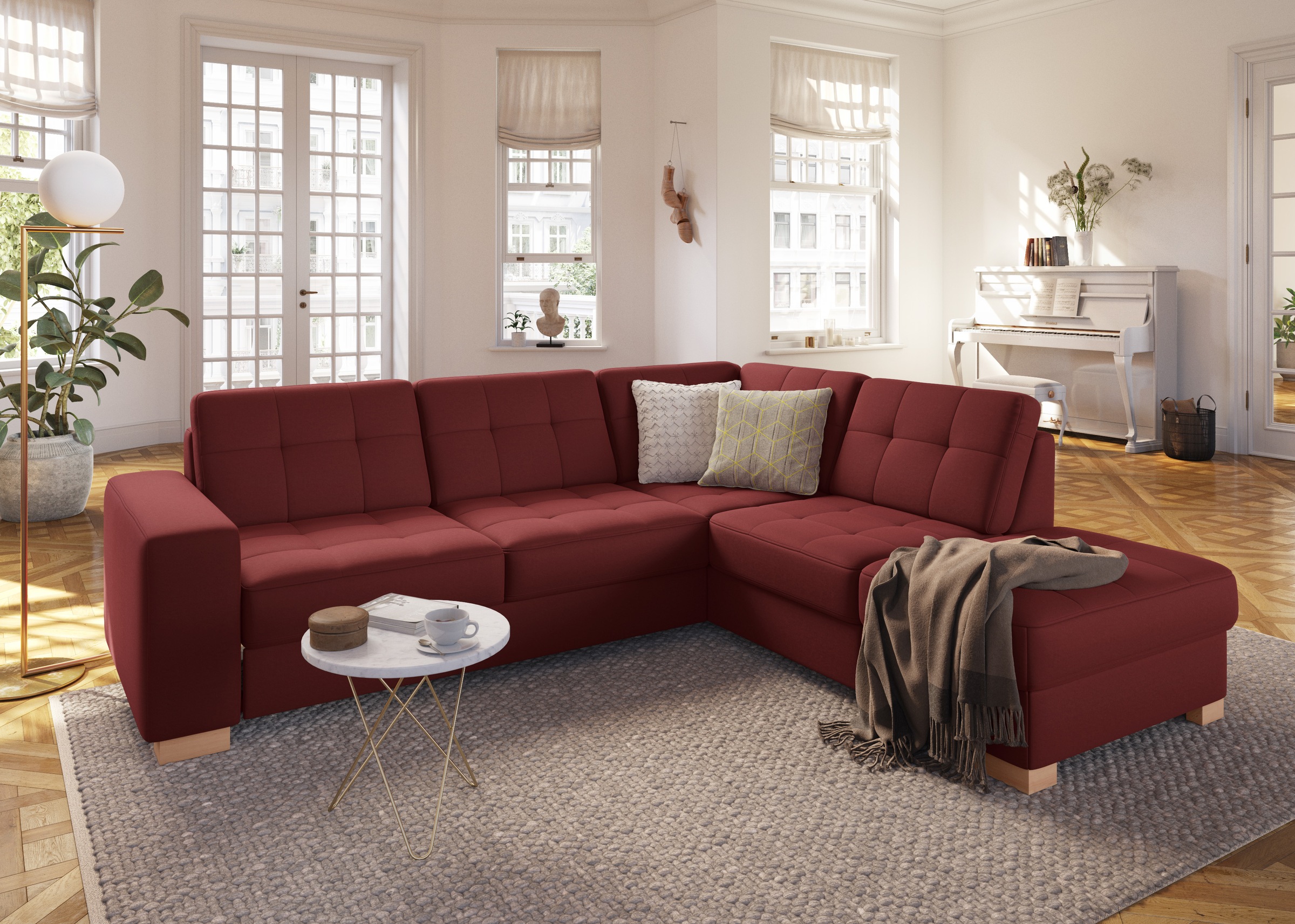 sit&more Ecksofa »Quincy L-Form«, wahlweise mit Bettfunktion und Bettkasten