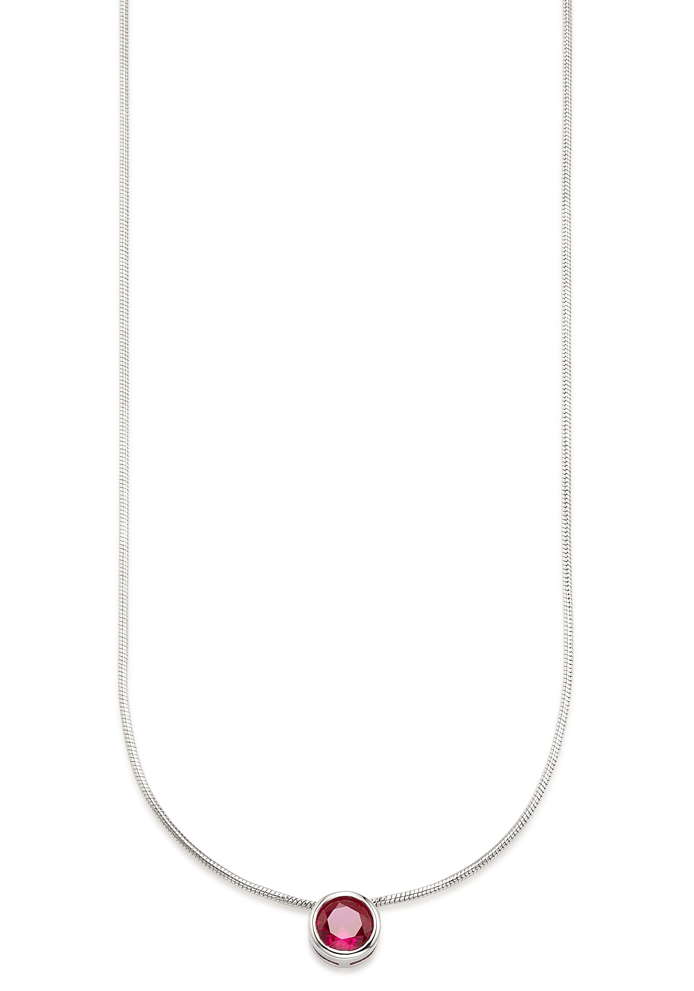 BRUNO BANANI Damen Kette mit Anhänger "Schmuck Geschenk Silber 925 Halsschmuck Halskette Schlangenkette Stein", Silber 925 (Sterlingsilber), L: 45,